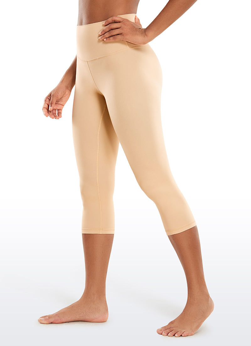 CRZ YOGA Damen Butterluxe High Waist 3/4 Leggings Capri - 48cm Bräunungs-Milchshake
