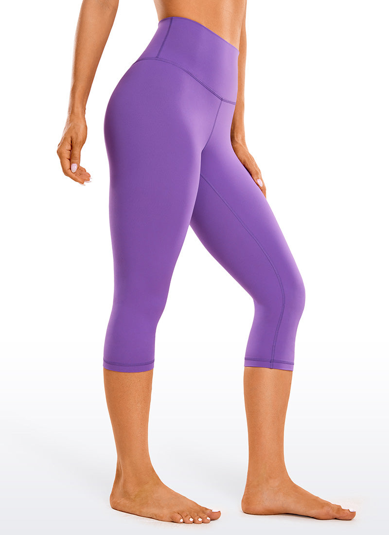 CRZ YOGA Damen Butterluxe High Waist 3/4 Leggings Capri - 48cm Royal Lilac