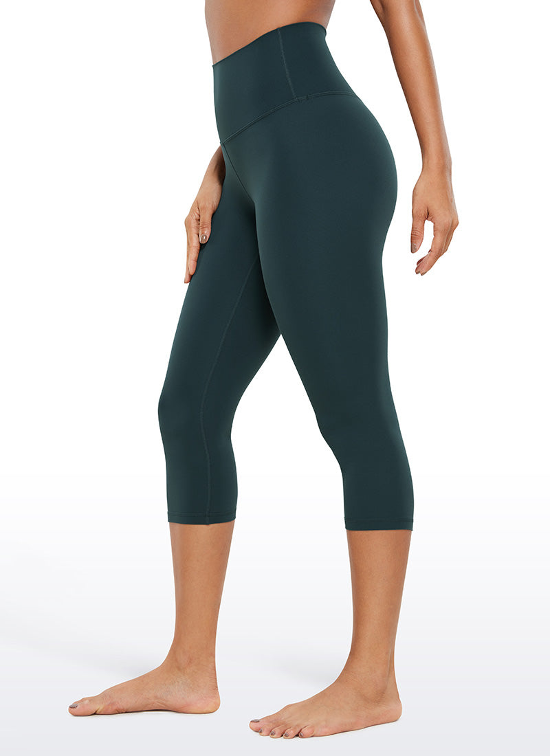 CRZ YOGA Damen Butterluxe High Waist 3/4 Leggings Capri - 48cm Wald Dunkelgrün
