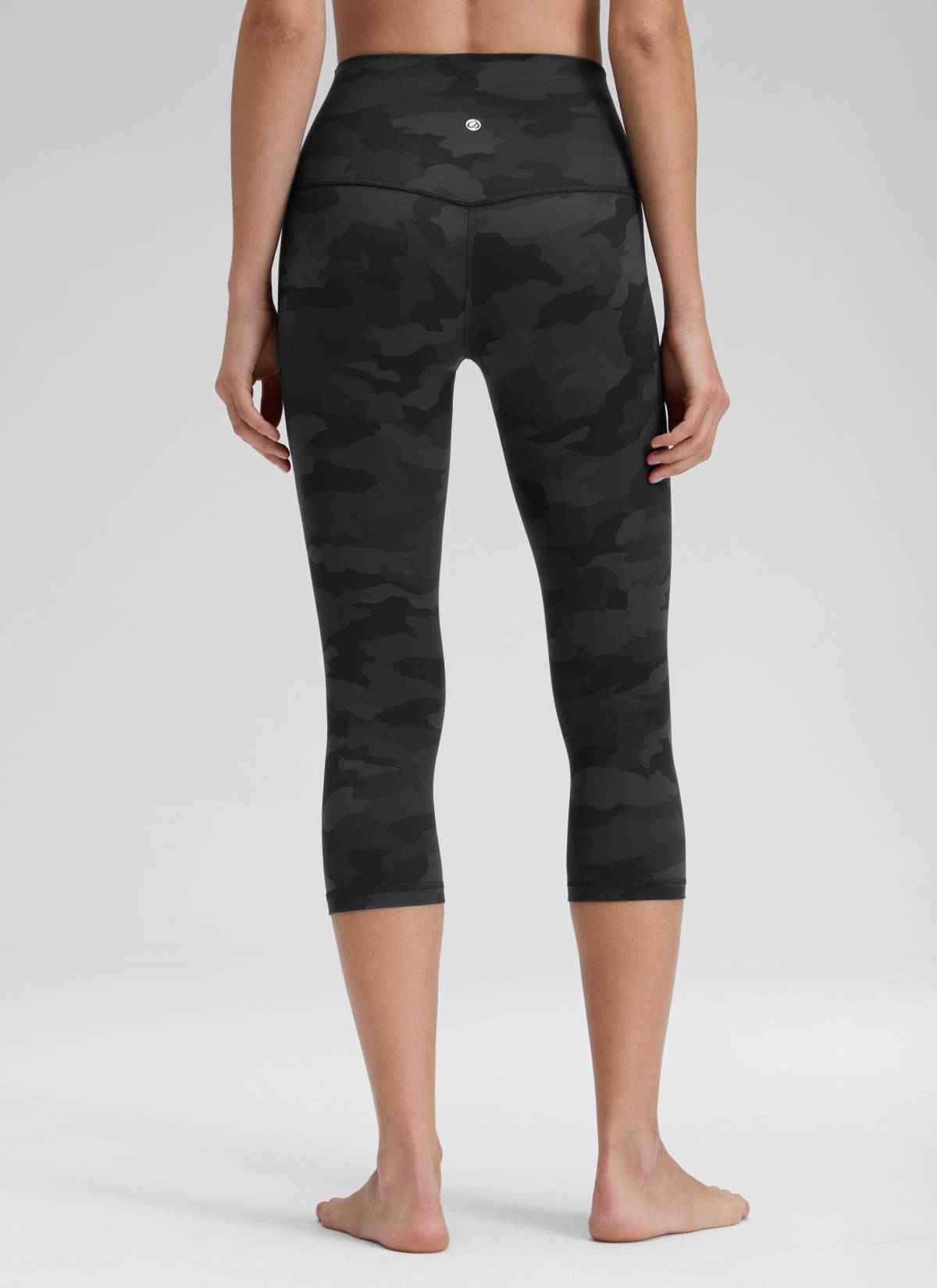 CRZ YOGA Damen Butterluxe High Waist 3/4 Leggings Capri - 48cm Dunkelgraue Tarnung 2