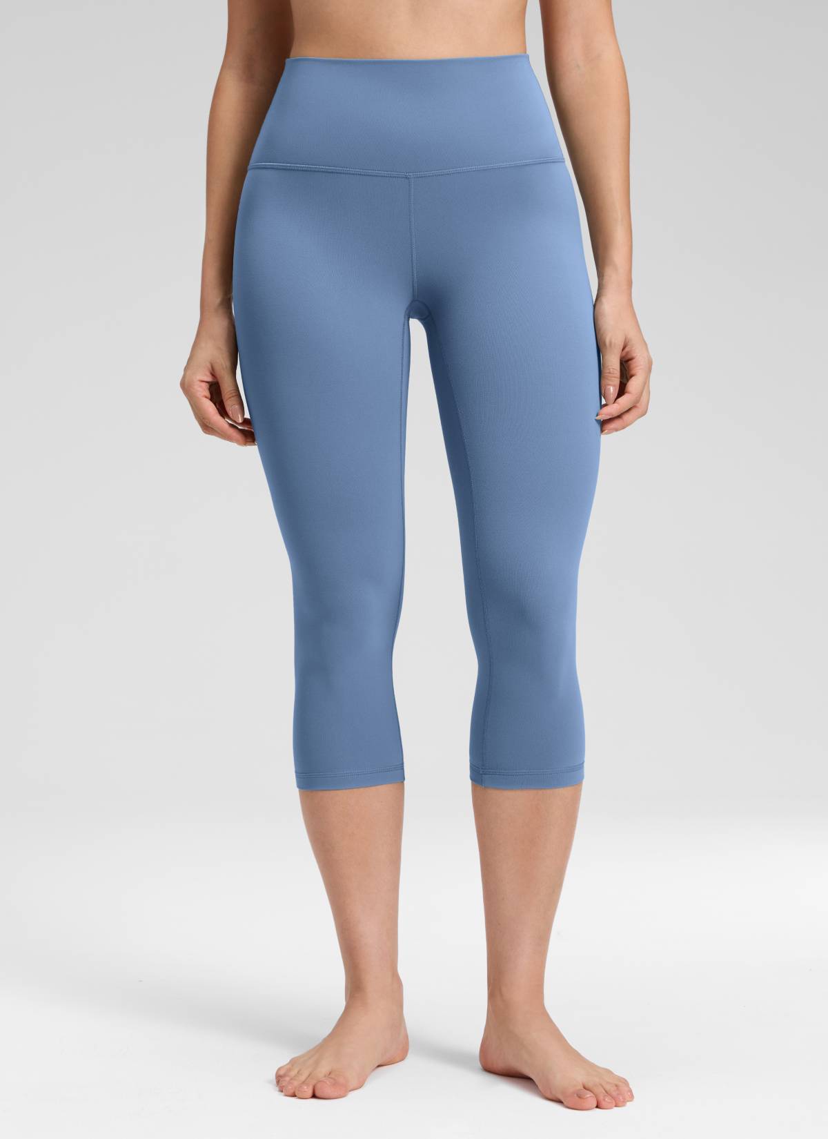 CRZ YOGA Damen Butterluxe High Waist 3/4 Leggings Capri - 48cm Oase Blau