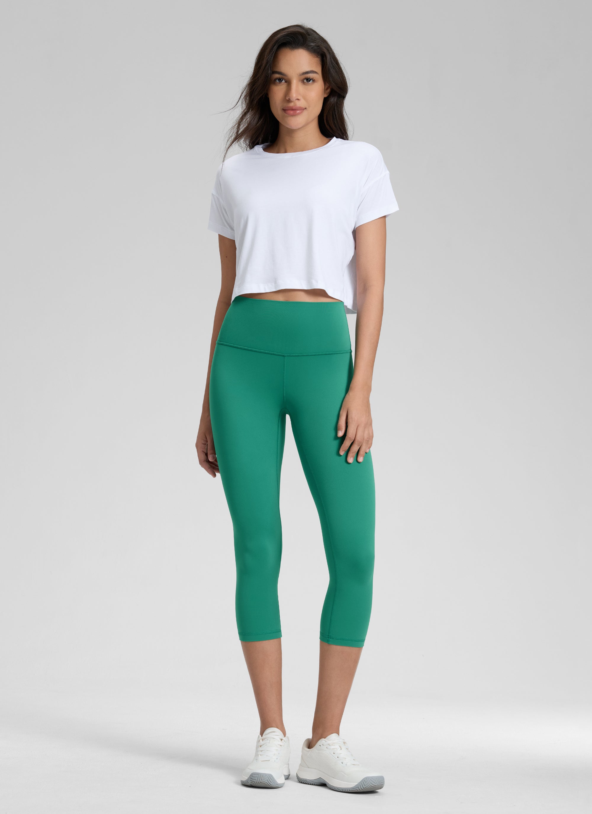 CRZ YOGA Damen Butterluxe High Waist 3/4 Leggings Capri - 48cm Cascadia Grün