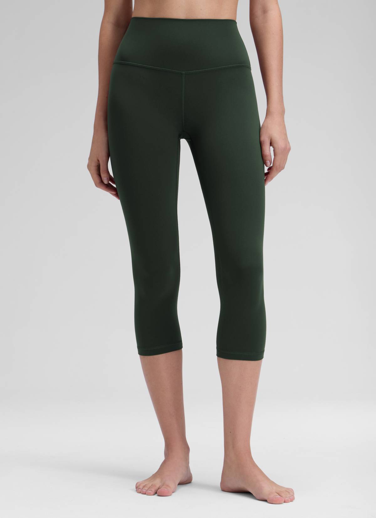 CRZ YOGA Damen Butterluxe High Waist 3/4 Leggings Capri - 48cm Legende Grün