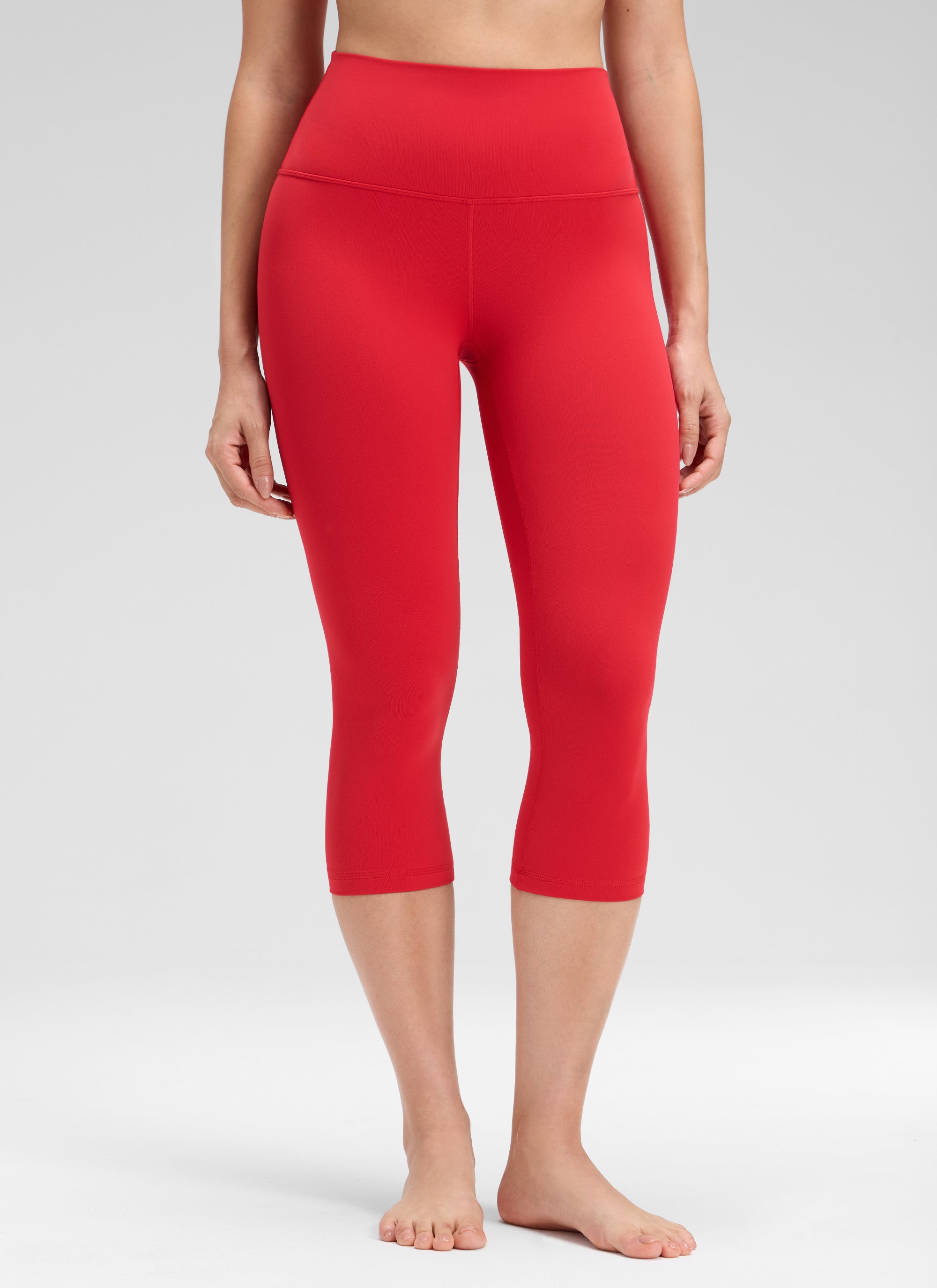 CRZ YOGA Damen Butterluxe High Waist 3/4 Leggings Capri - 48cm Aurora Rot