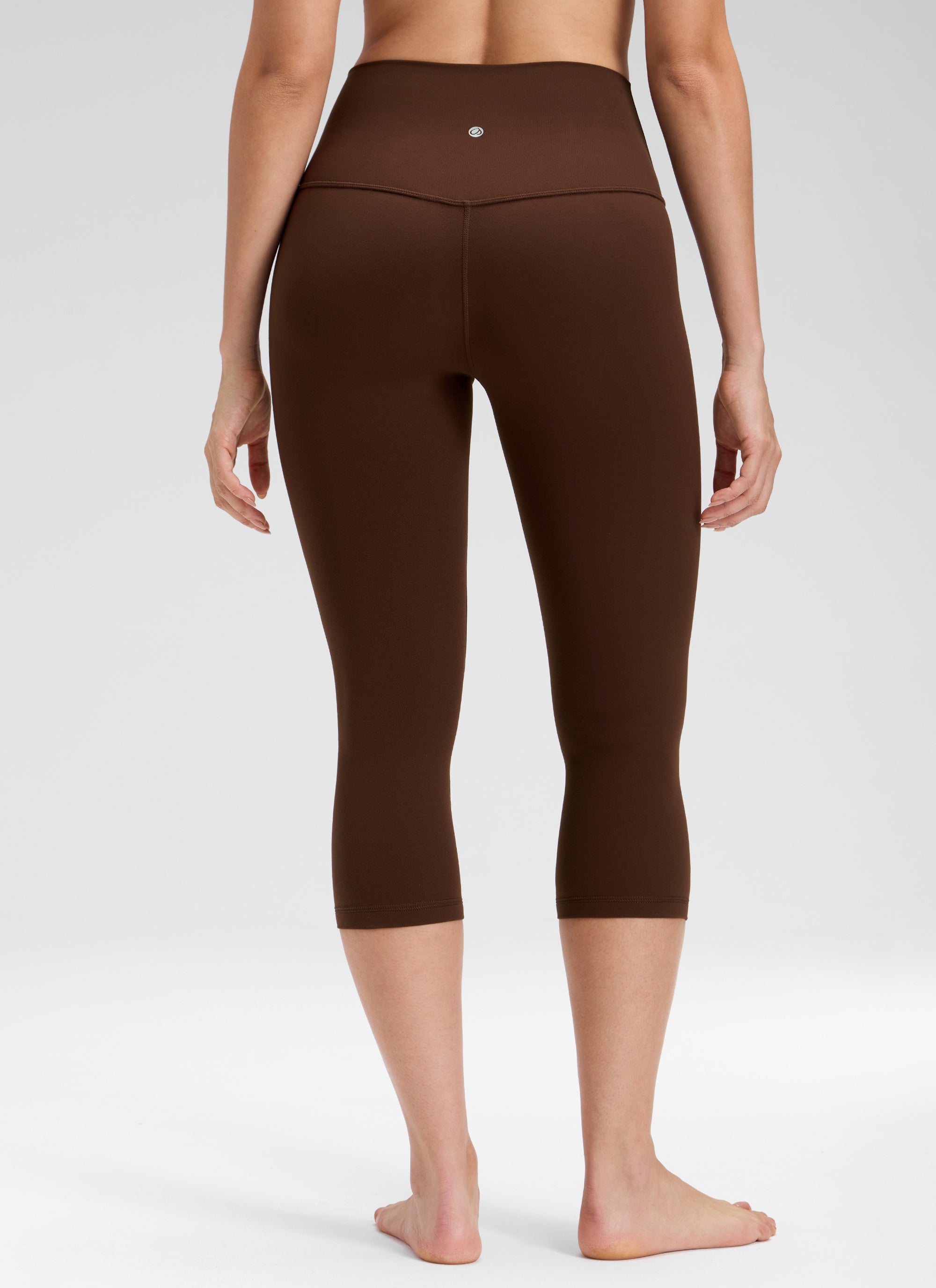 CRZ YOGA Damen Butterluxe High Waist 3/4 Leggings Capri - 48cm Lava Braun