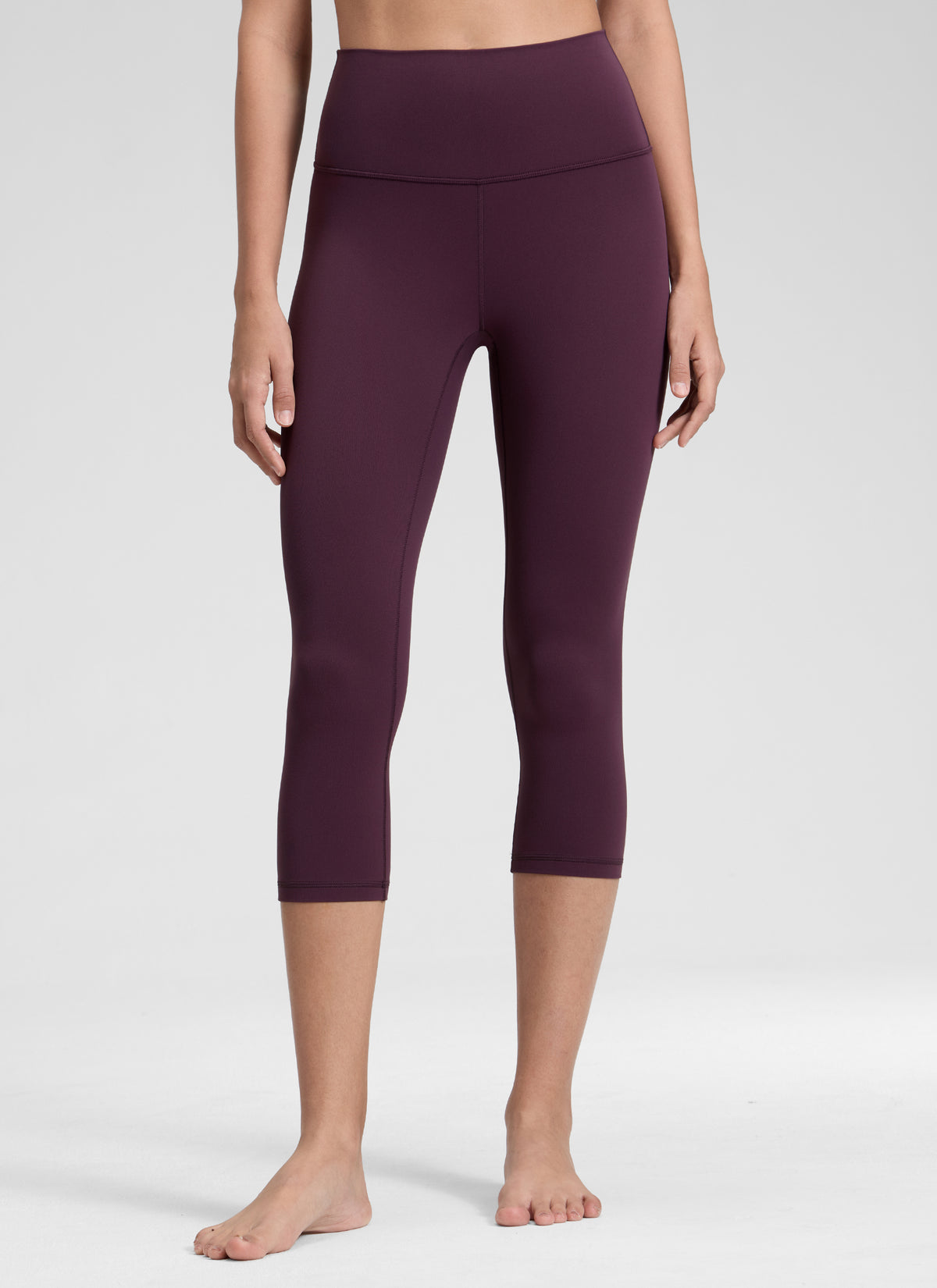 CRZ YOGA Damen Butterluxe High Waist 3/4 Leggings Capri - 48cm Dunkellila