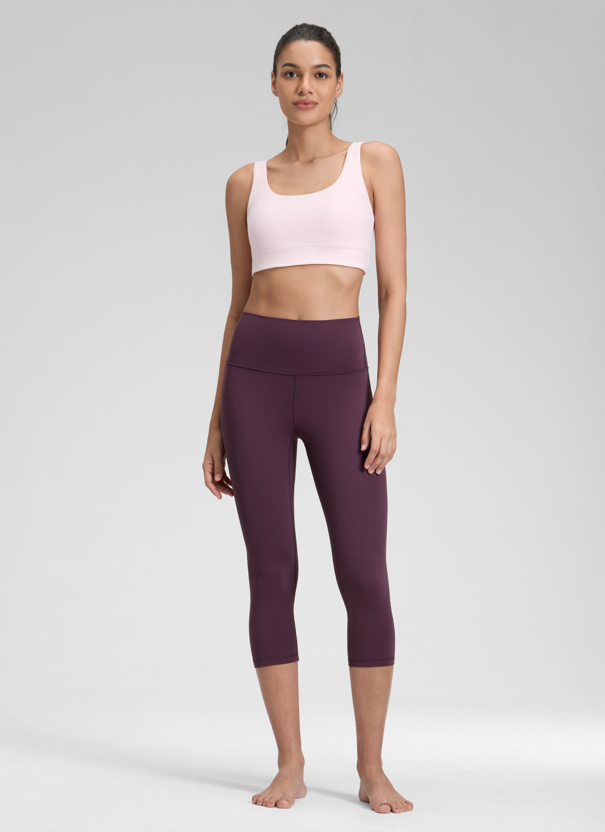CRZ YOGA Damen Butterluxe High Waist 3/4 Leggings Capri - 48cm Dunkellila