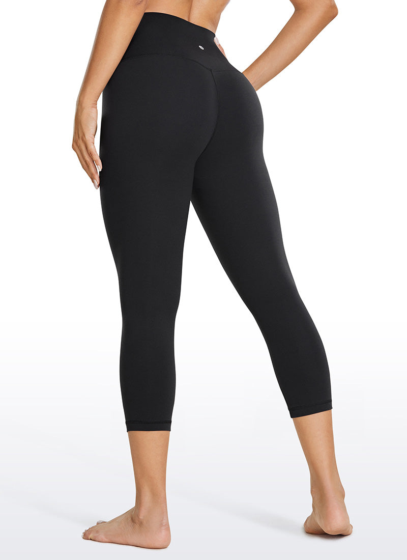 CRZ YOGA Damen Butterluxe High Waist 3/4 Leggings Capri - 53cm Schwarz
