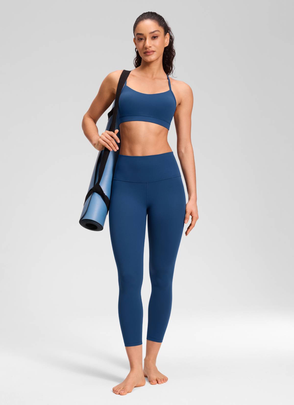 CRZ YOGA Damen Butterluxe High Waist 3/4 Leggings Capri - 58cm FRANZÖSISCHE MARINE