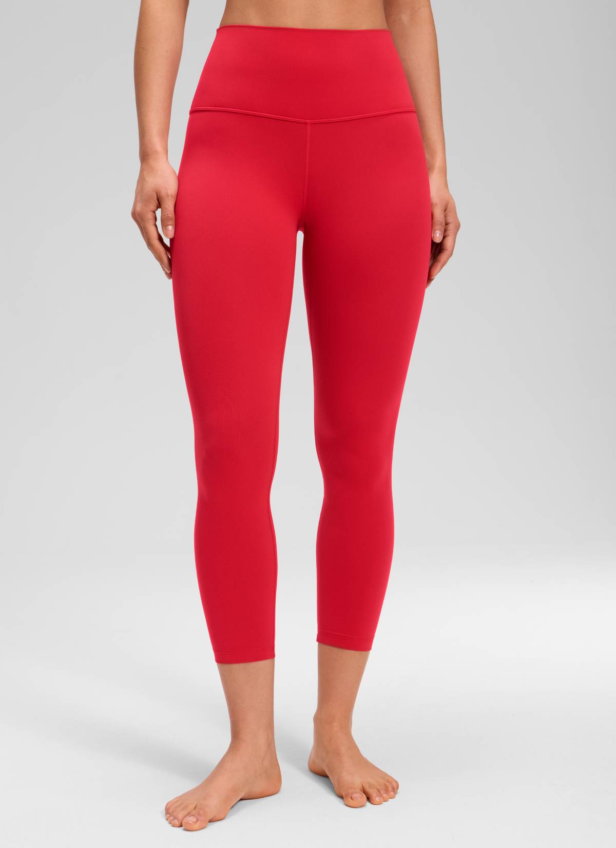 CRZ YOGA Damen Butterluxe High Waist 3/4 Leggings Capri - 58cm Aurora Rot