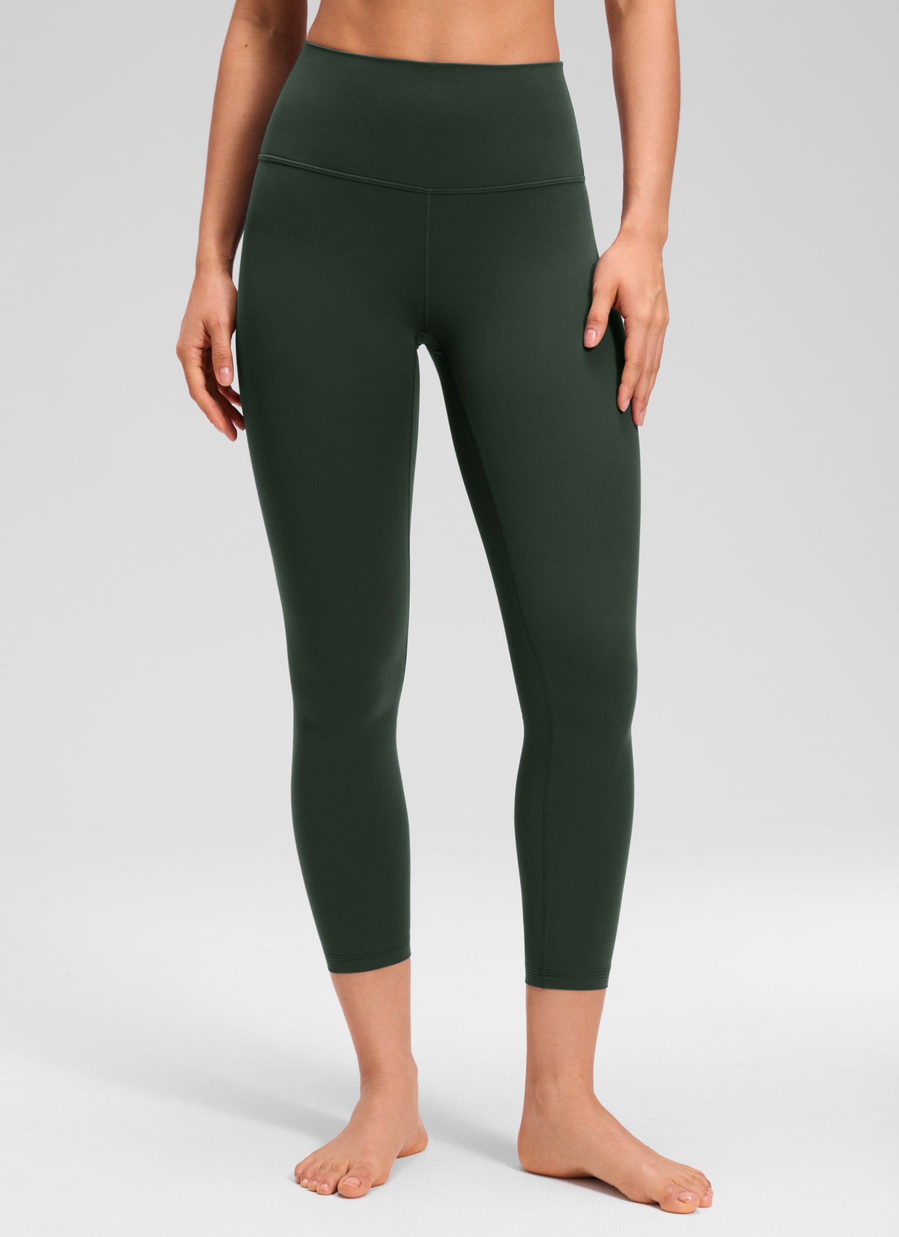 CRZ YOGA Damen Butterluxe High Waist 3/4 Leggings Capri - 58cm Legende Grün