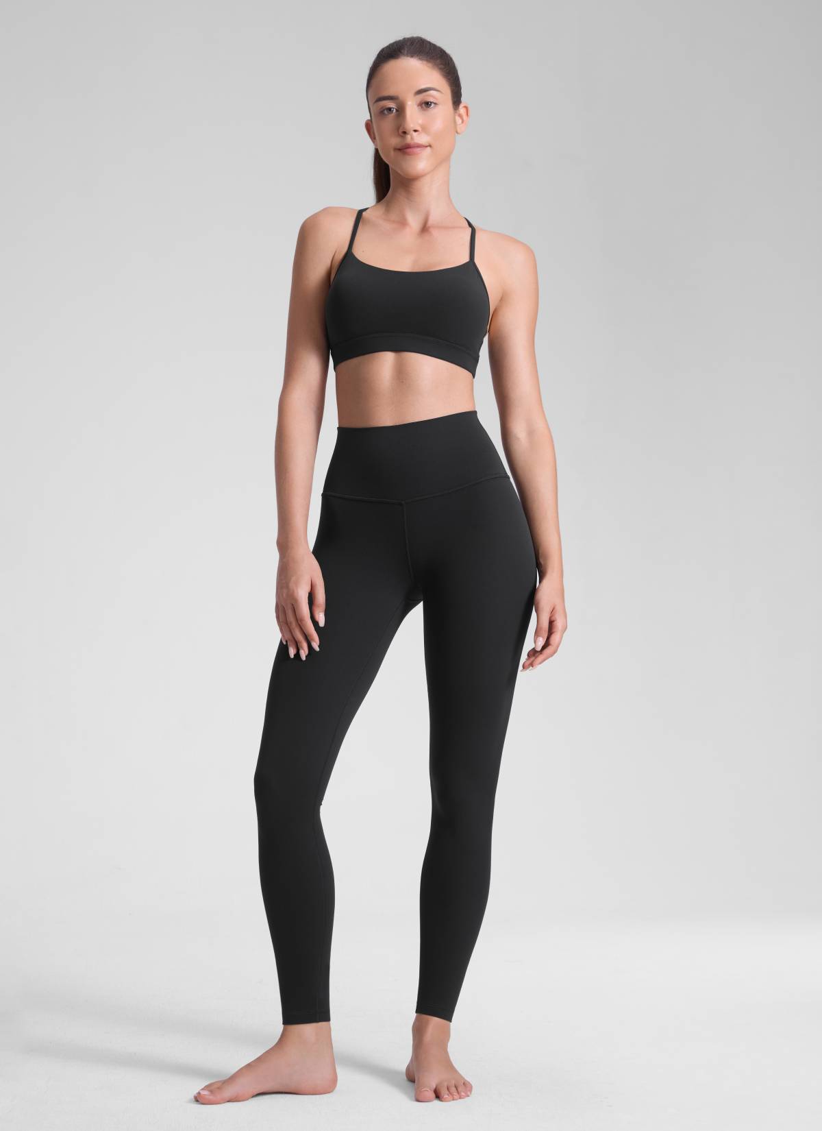 CRZ YOGA Butterluxe Damen High Waist Sport Leggings- 71cm Schwarz