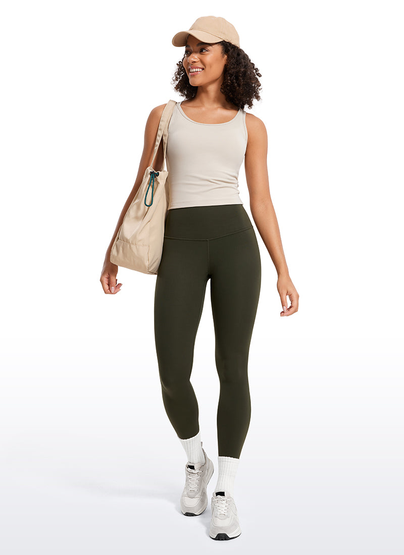 CRZ YOGA Butterluxe Damen High Waist Sport Leggings- 71cm Olivgrün