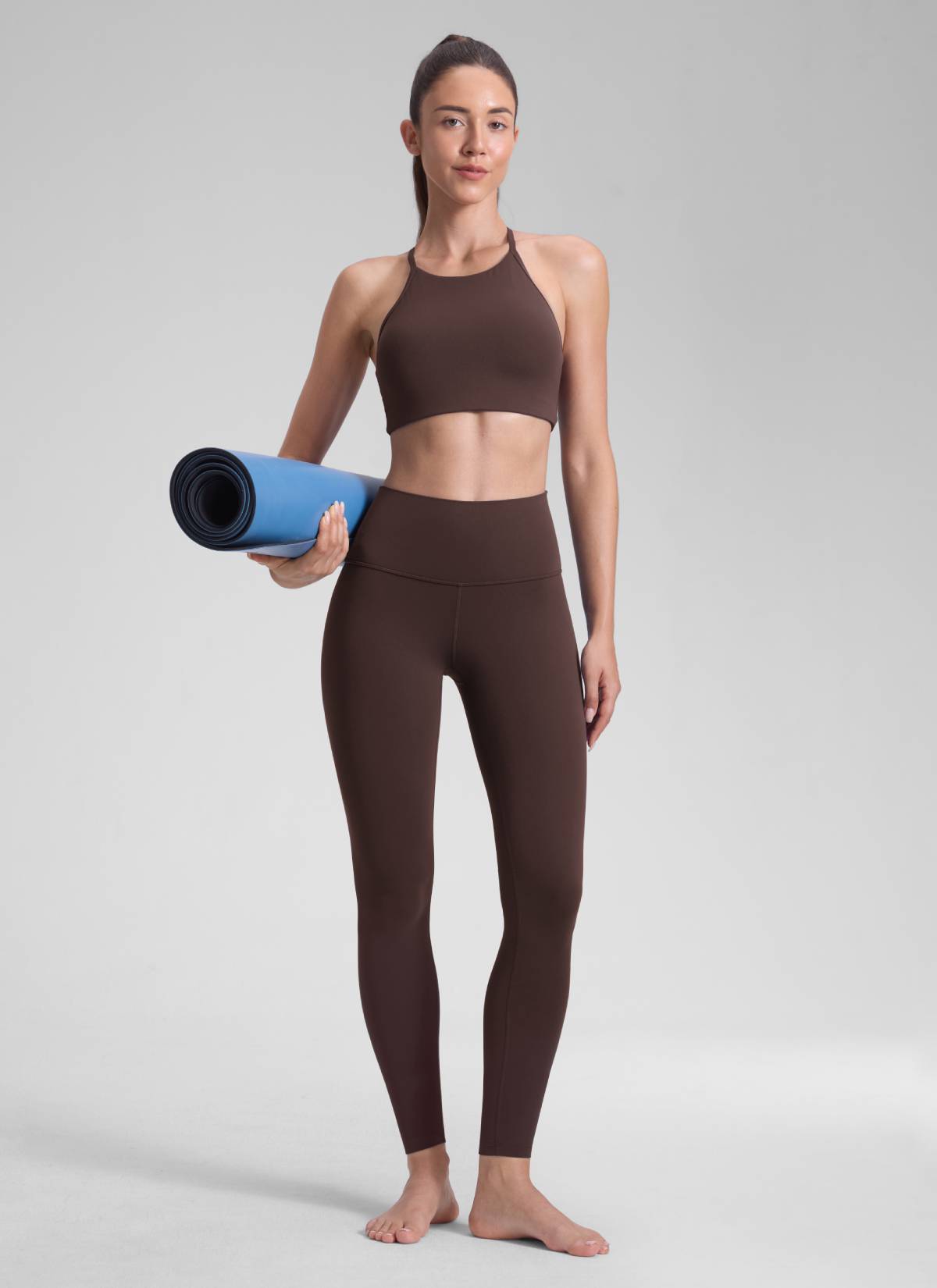 CRZ YOGA Butterluxe Damen High Waist Sport Leggings- 71cm Heißes Fudge-Brown