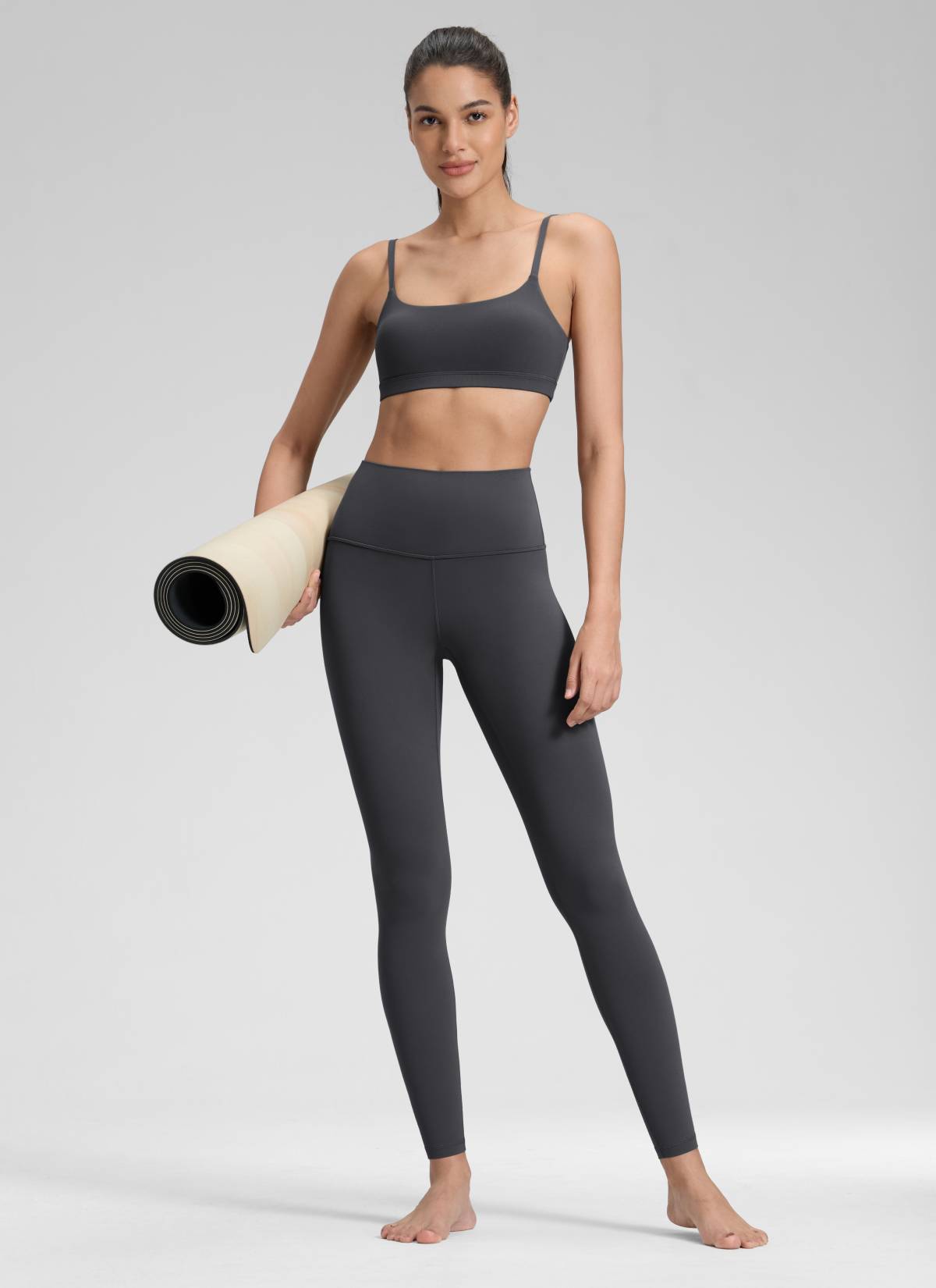 CRZ YOGA Butterluxe Damen High Waist Sport Leggings- 71cm Mysteriöses Grau