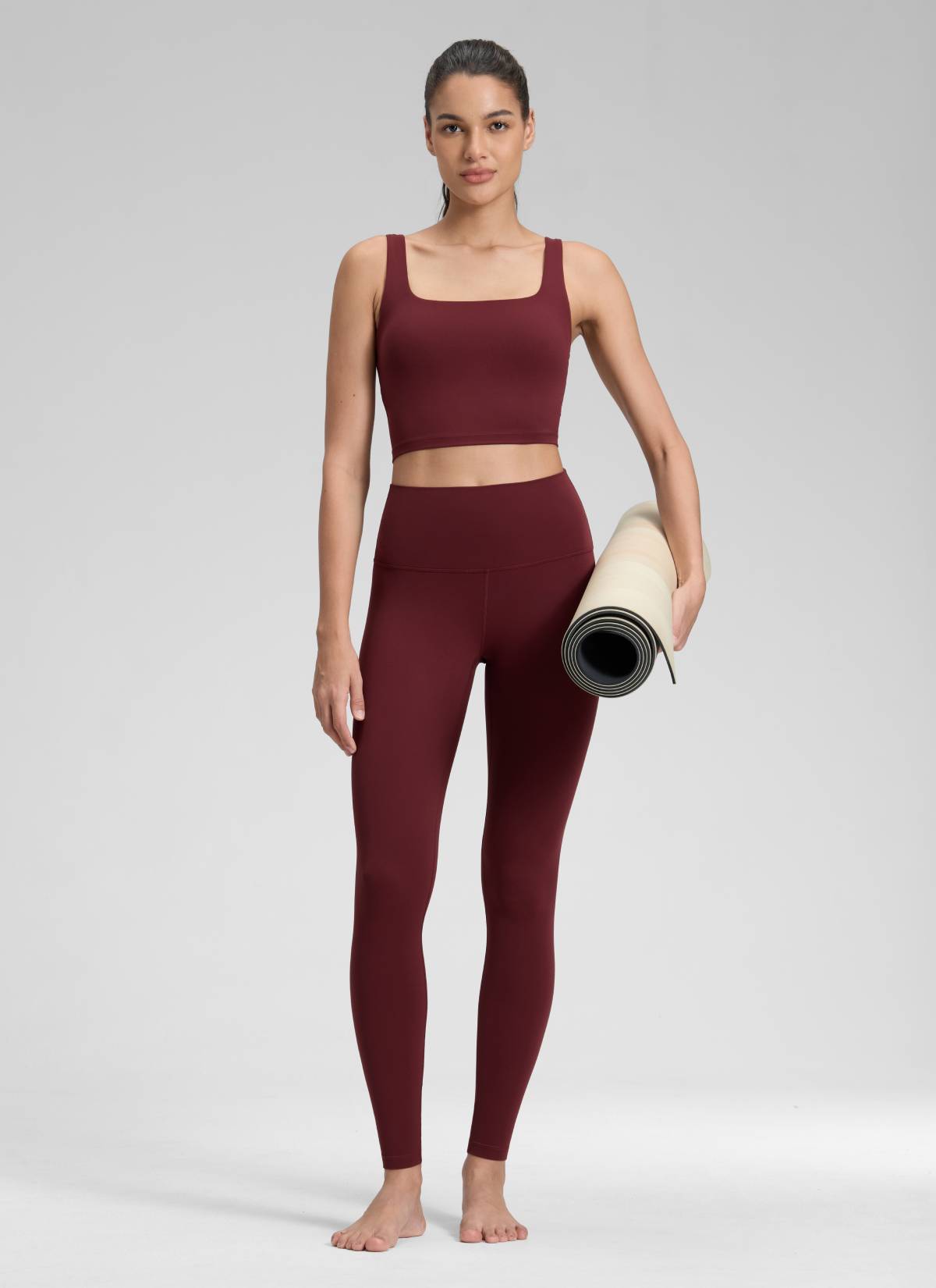 CRZ YOGA Butterluxe Damen High Waist Sport Leggings- 71cm Roter Merlot