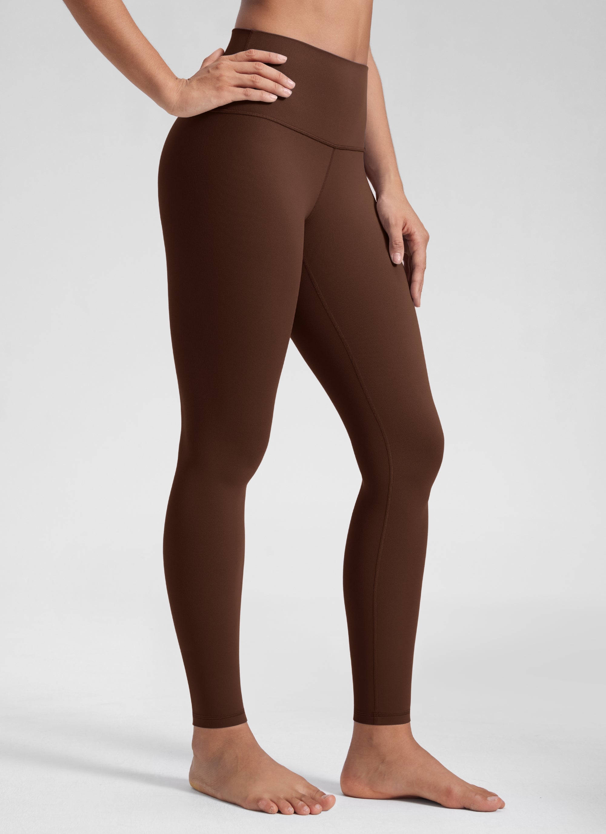 CRZ YOGA Butterluxe Damen High Waist Sport Leggings- 71cm Lava Braun