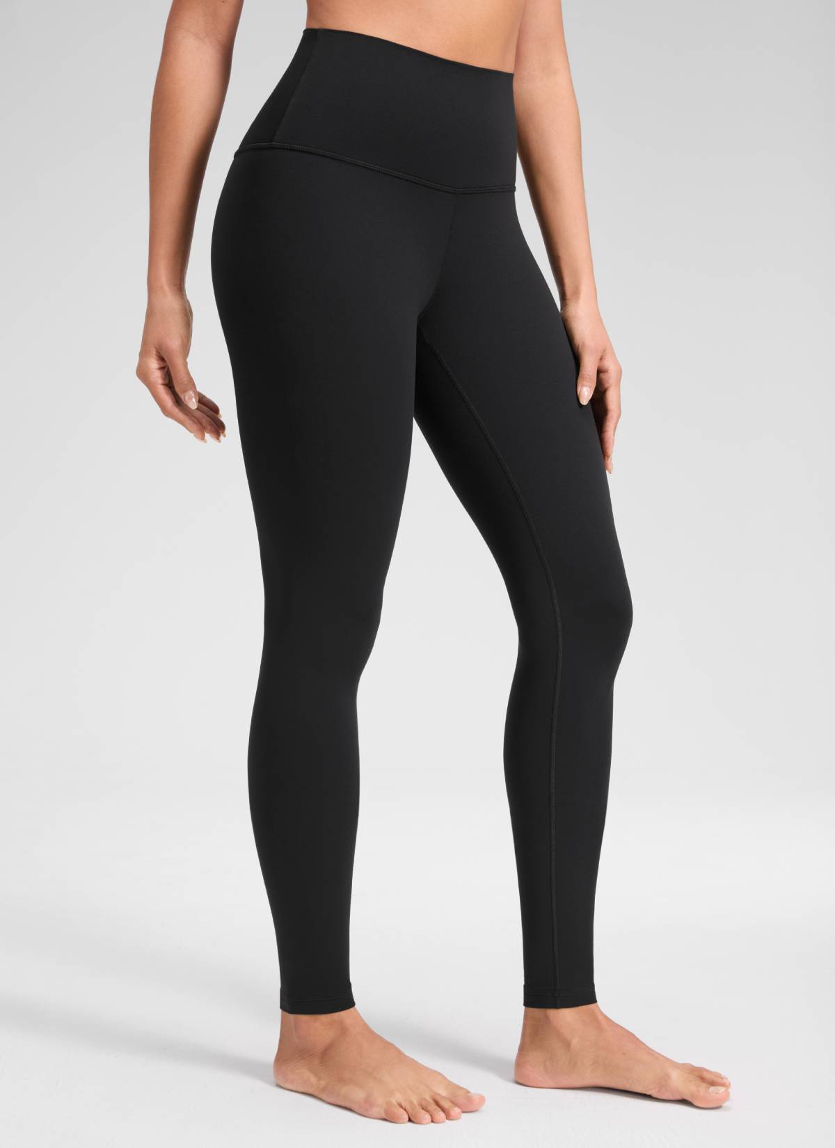 CRZ YOGA Damen Butterluxe Extra-Lang Sport Leggings - 78cm Schwarz