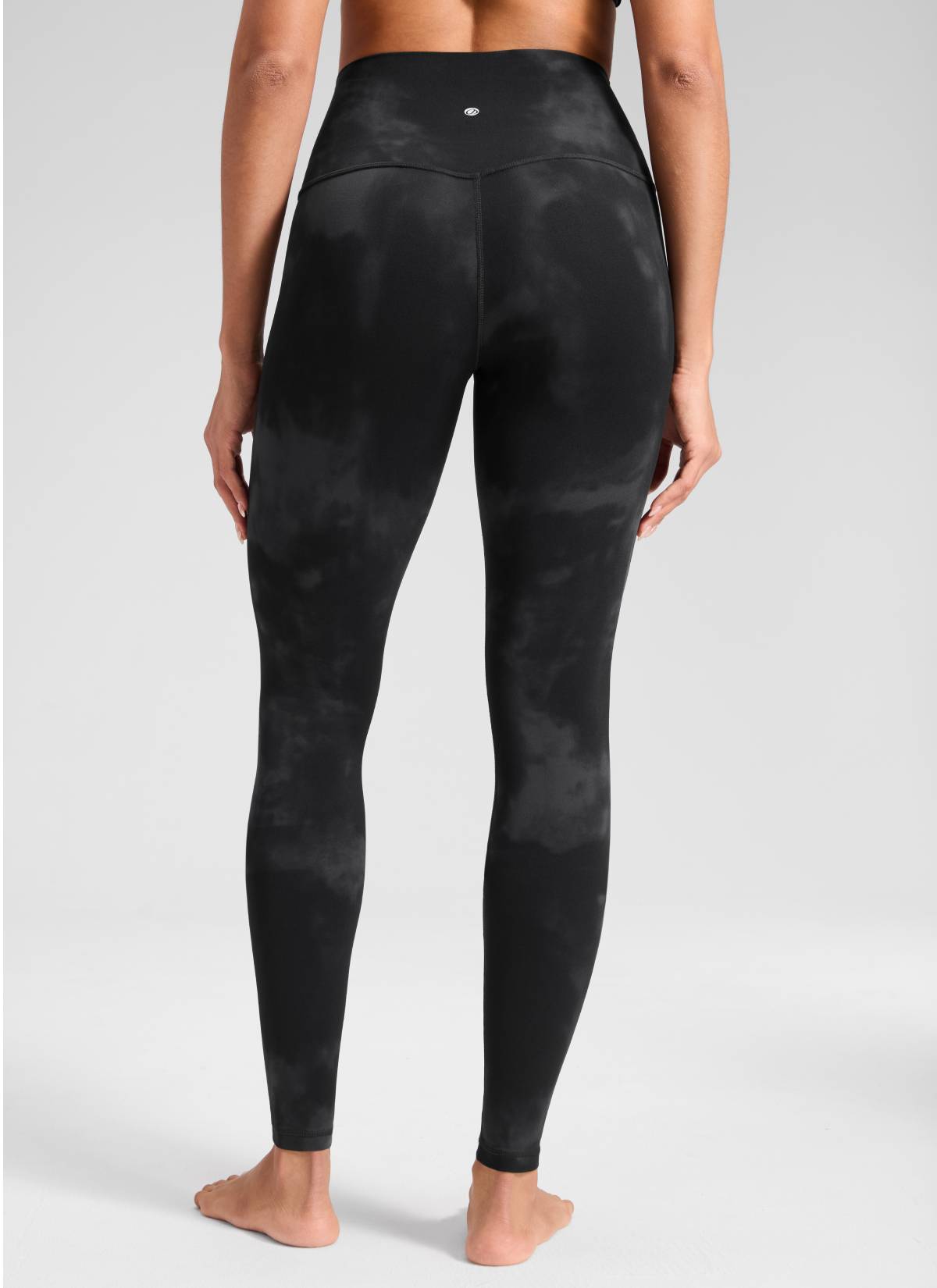 CRZ YOGA Damen Butterluxe Extra-Lang Sport Leggings - 78cm Schwarze Tie-Dye-Blumen