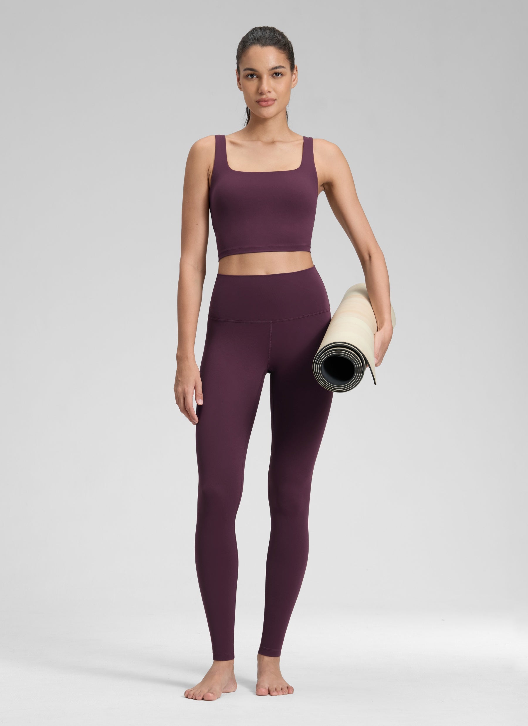 CRZ YOGA Damen Butterluxe Extra-Lang Sport Leggings - 78cm Dunkellila