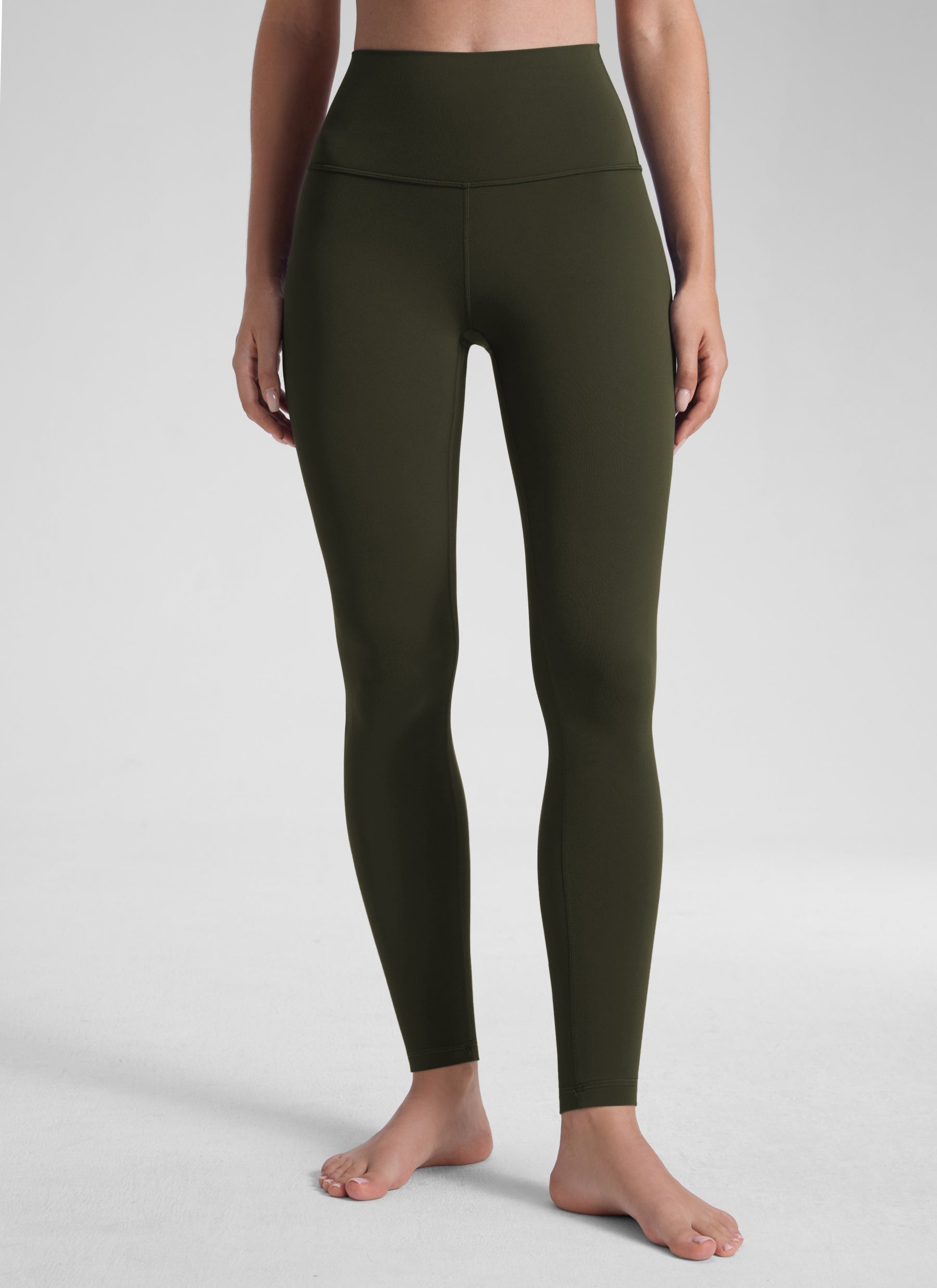 CRZ YOGA Damen Butterluxe Extra-Lang Sport Leggings - 78cm Olivgrün
