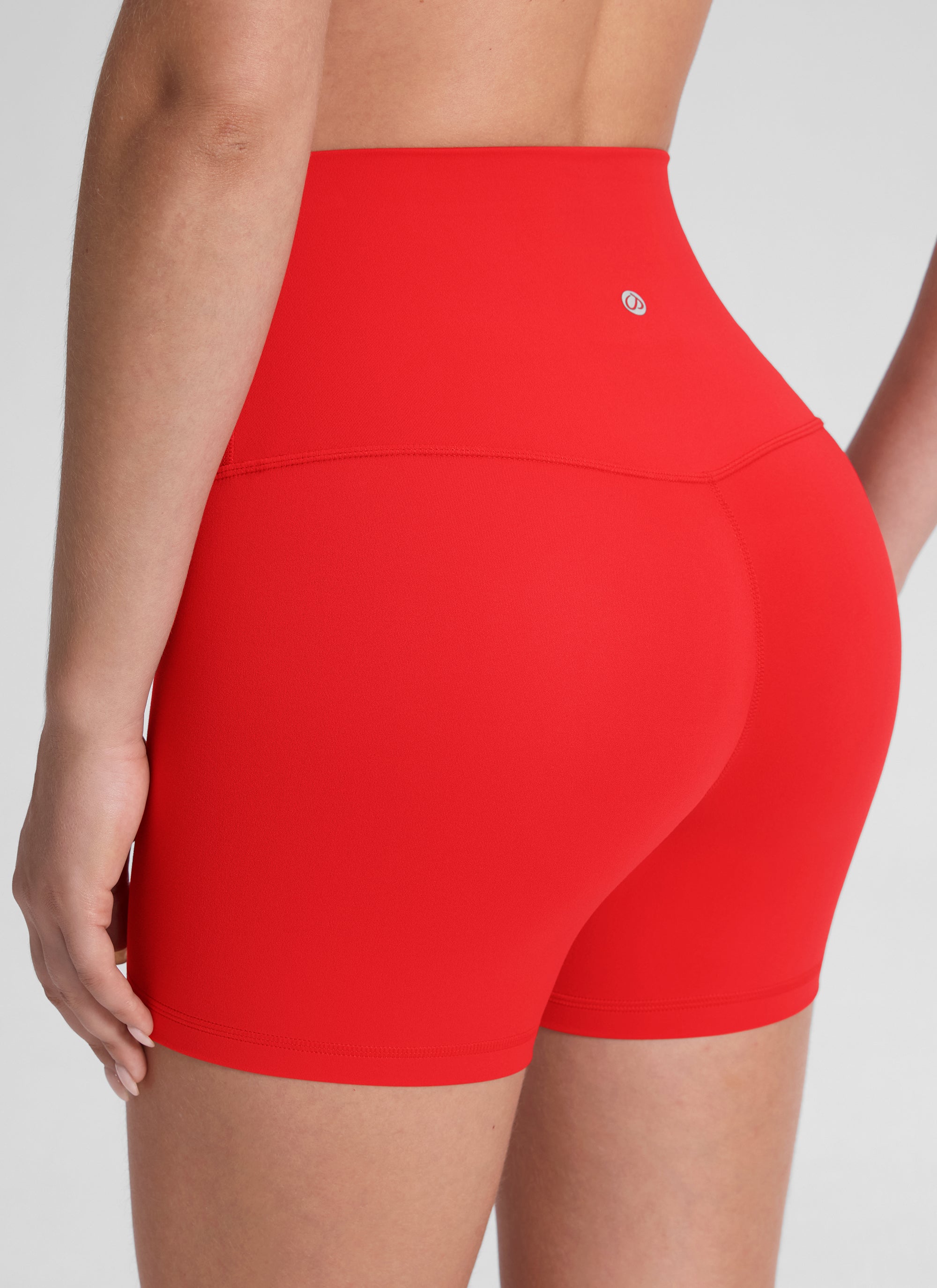 CRZ YOGA Damen Butterluxe Radlerhose Shorts-10CM Tiefrot
