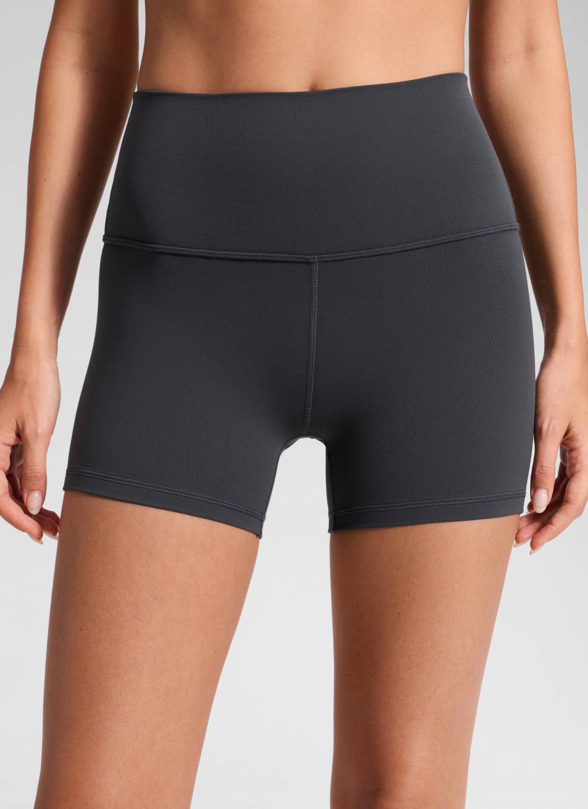 CRZ YOGA Damen Butterluxe Radlerhose Shorts-10CM Mysteriöses Grau