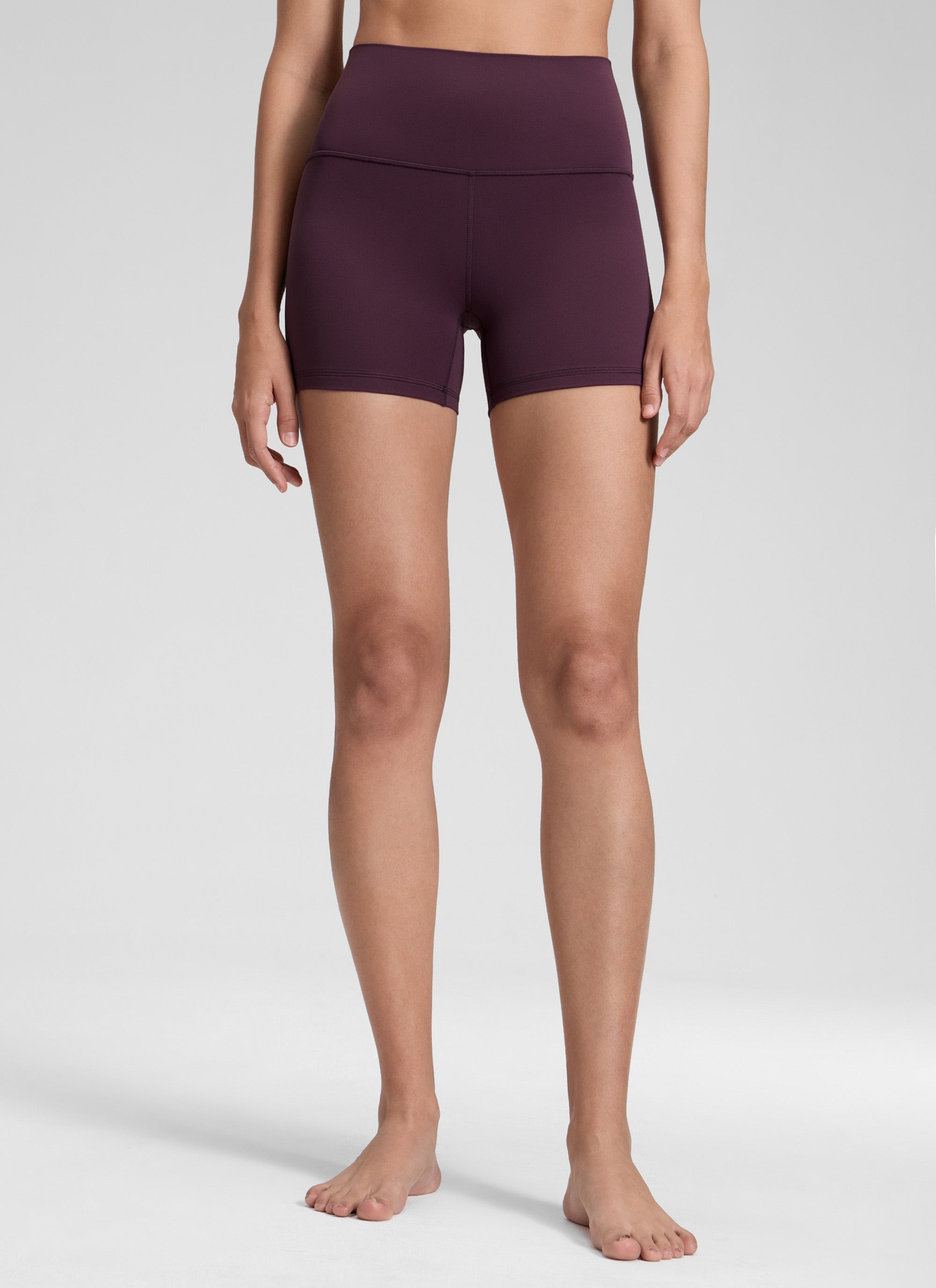 CRZ YOGA Damen Butterluxe Radlerhose Shorts-10CM Dunkellila