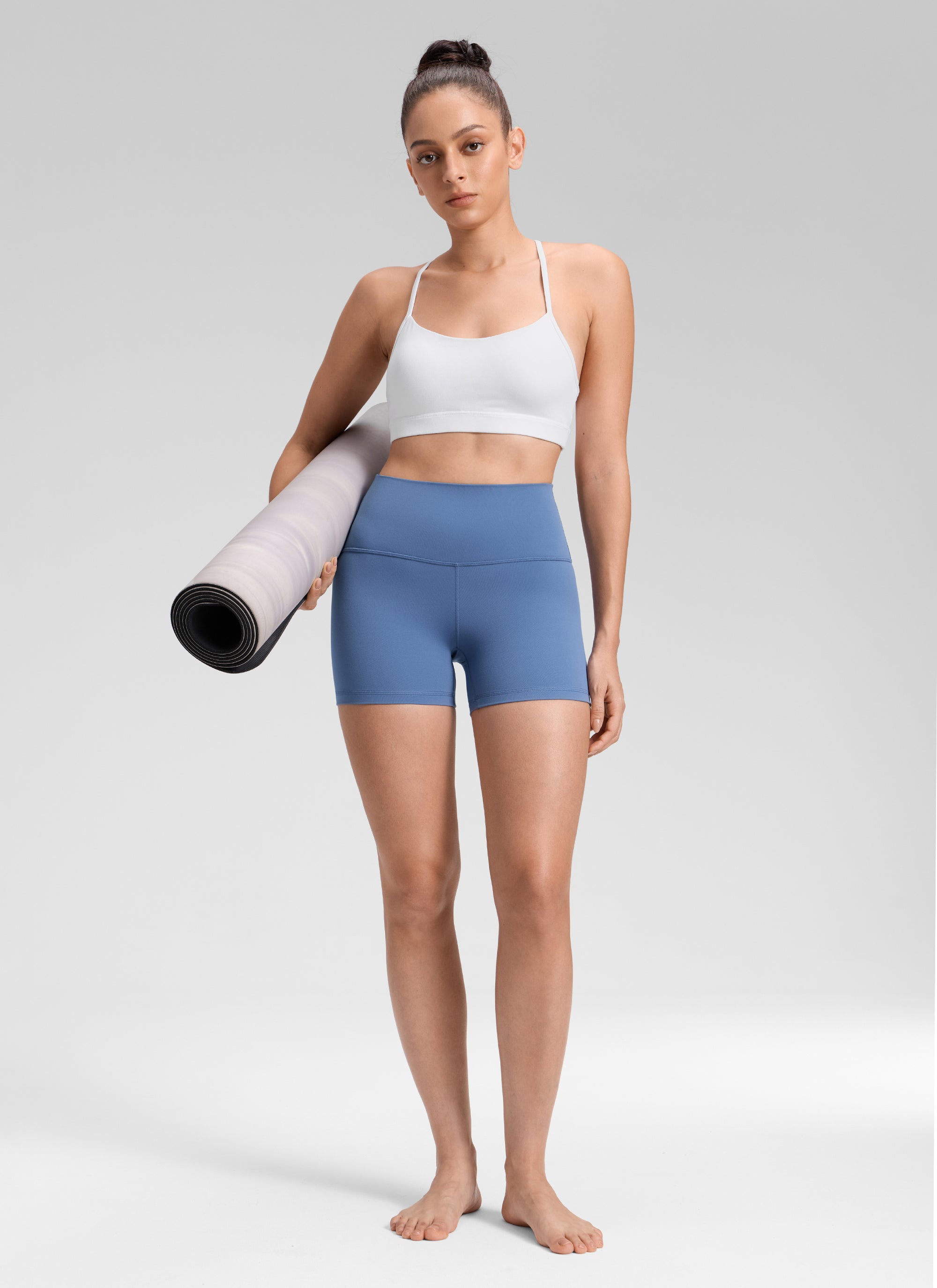 CRZ YOGA Damen Butterluxe Radlerhose Shorts-10CM Oase Blau