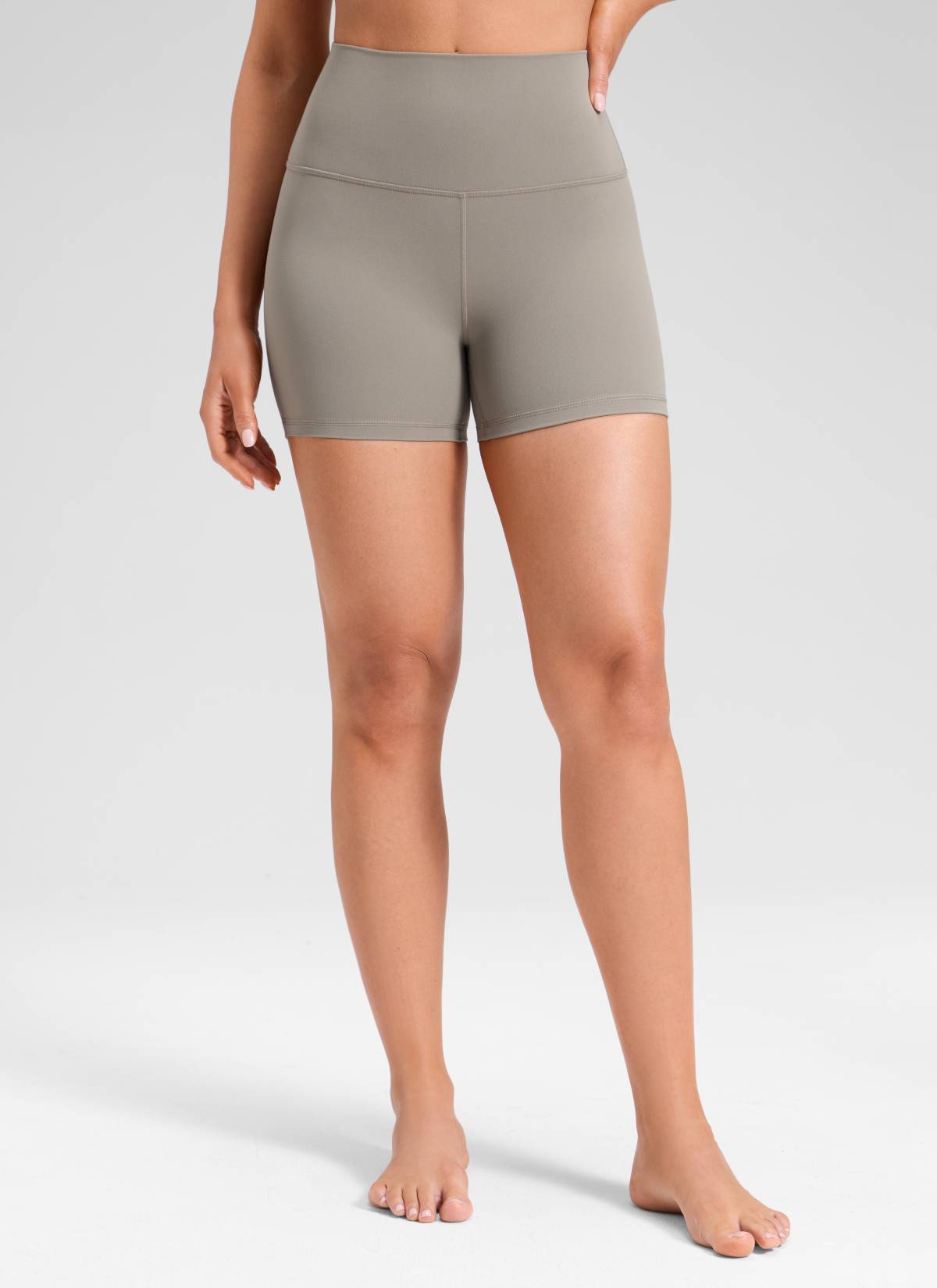 CRZ YOGA Damen Butterluxe Radlerhose Shorts-10CM Warmes Aschgrau