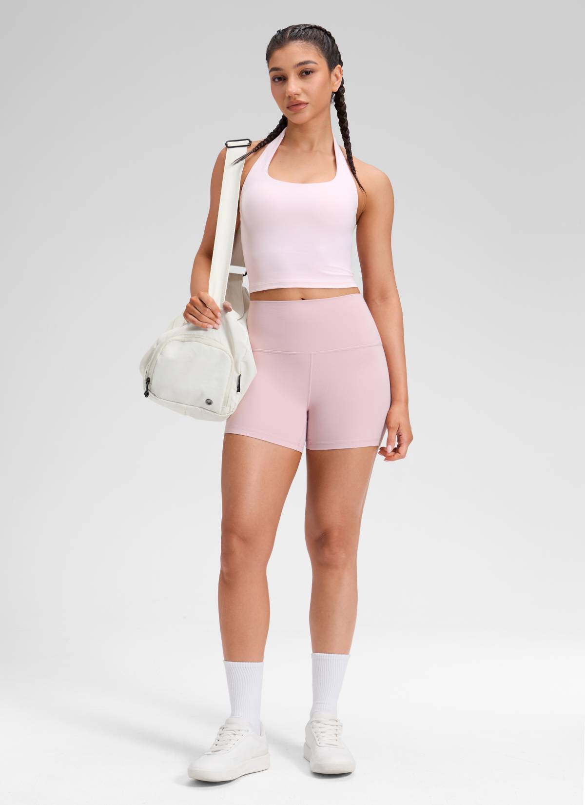 CRZ YOGA Damen Butterluxe Radlerhose Shorts-10CM Rosa Haze