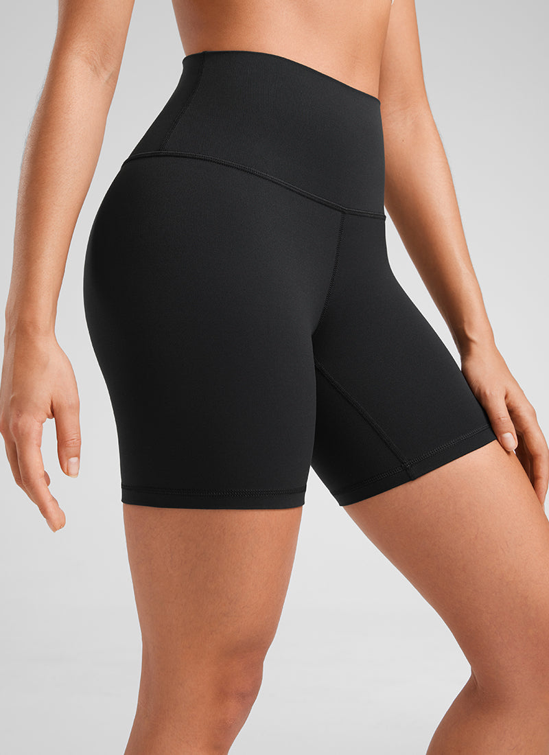 CRZ YOGA Damen Butterluxe Radlerhose Shorts-15CM Schwarz