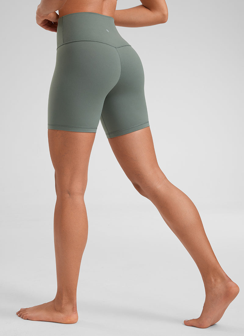 CRZ YOGA Damen Butterluxe Radlerhose Shorts-15CM Grauer Salbei