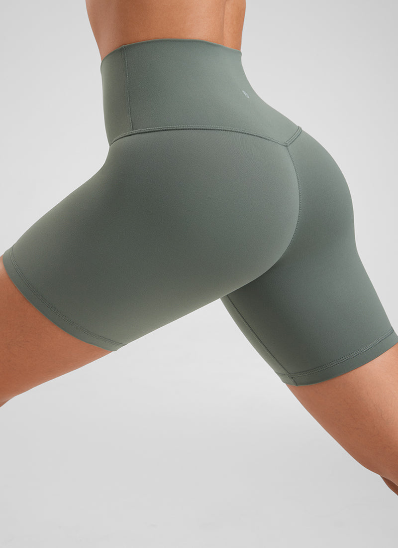 CRZ YOGA Damen Butterluxe Radlerhose Shorts-15CM Grauer Salbei