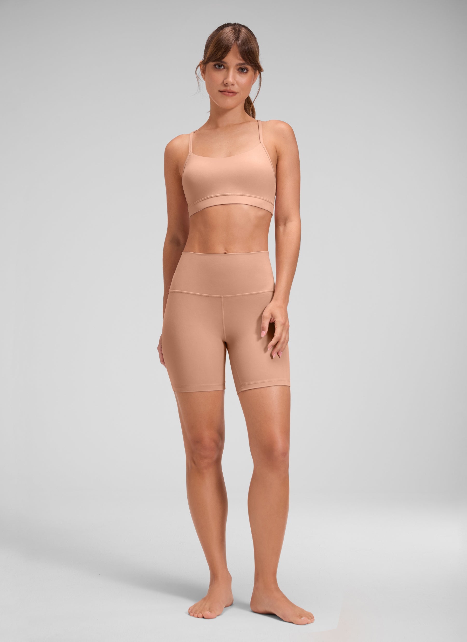 CRZ YOGA Damen Butterluxe Radlerhose Shorts-15CM Mokka-Mousse