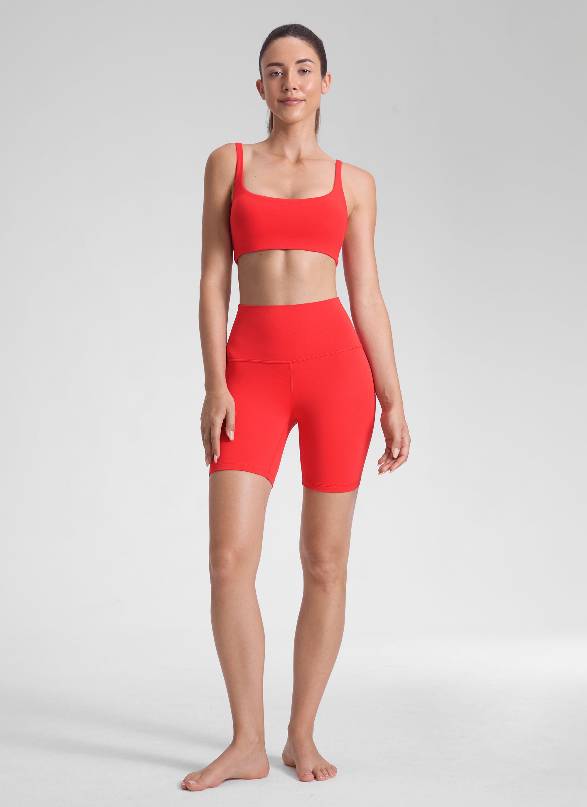 CRZ YOGA Damen Butterluxe Radlerhose Shorts-15CM Tiefrot