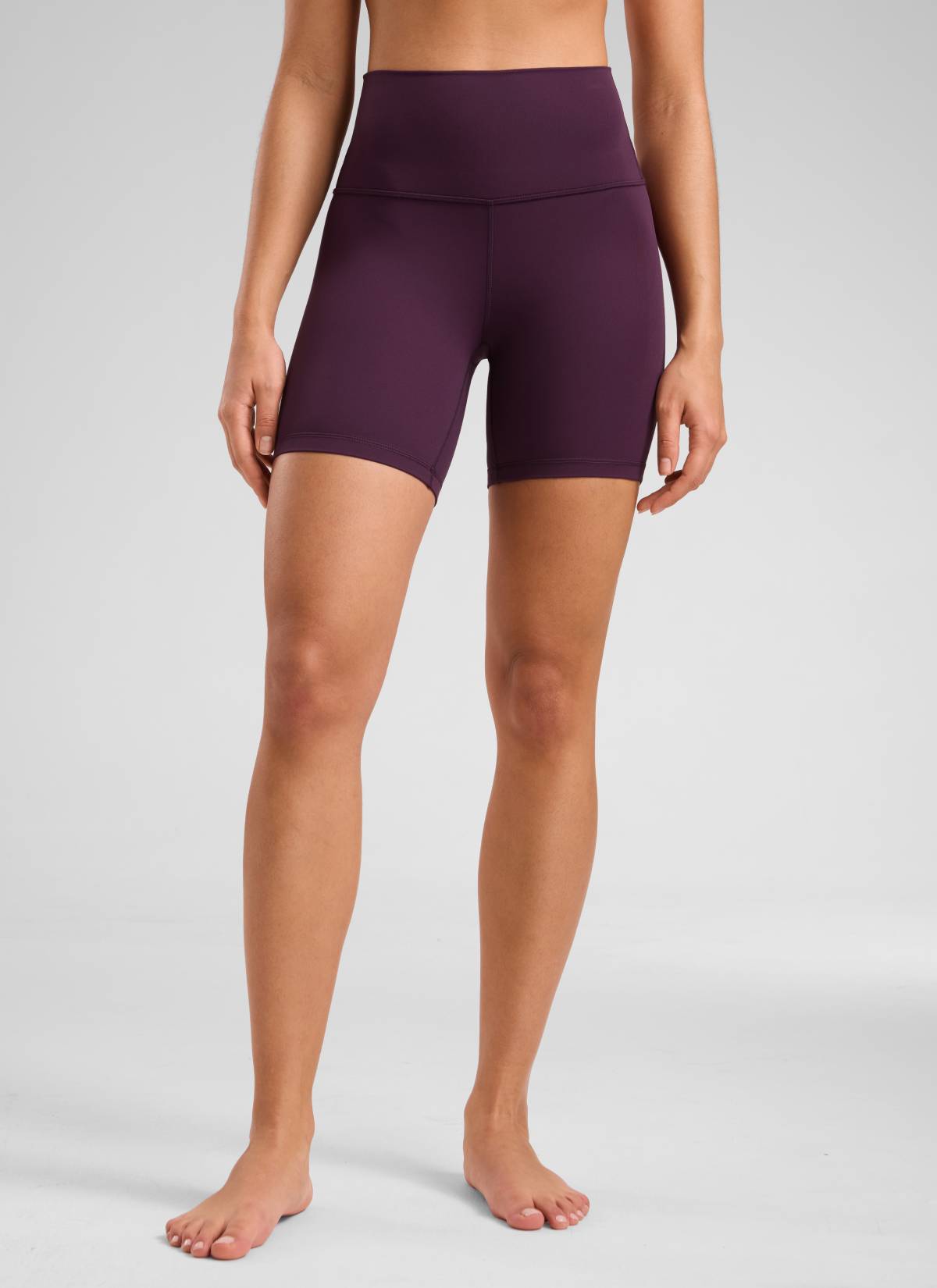 CRZ YOGA Damen Butterluxe Radlerhose Shorts-15CM Dunkellila