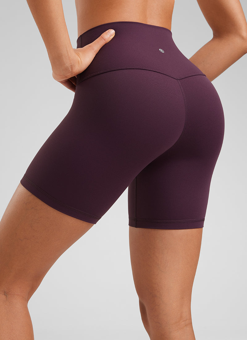 CRZ YOGA Damen Butterluxe Radlerhose Shorts-15CM Dunkellila