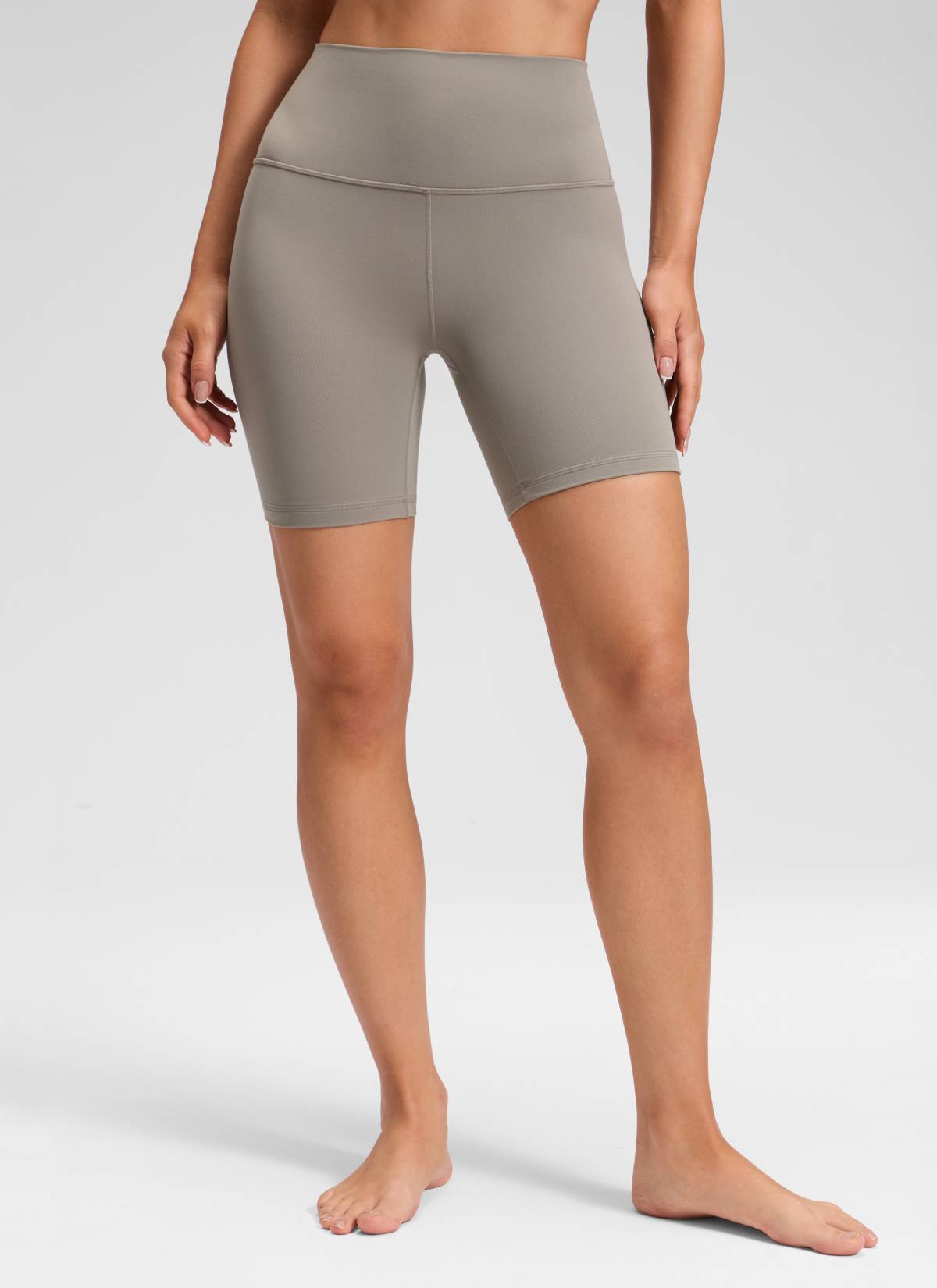 CRZ YOGA Damen Butterluxe Radlerhose Shorts-15CM Warmes Aschgrau