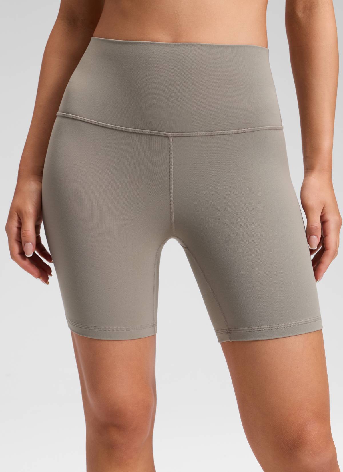 CRZ YOGA Damen Butterluxe Radlerhose Shorts-15CM Warmes Aschgrau @model_info:Milena