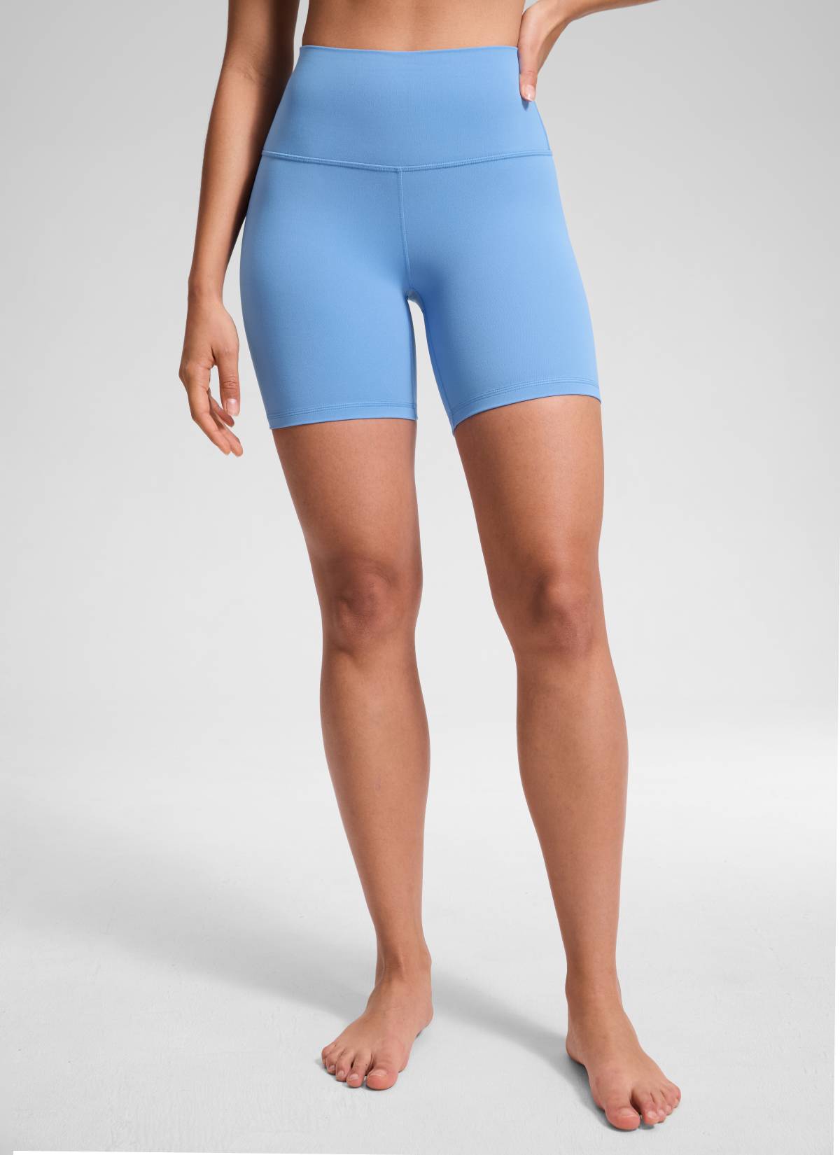 CRZ YOGA Damen Butterluxe Radlerhose Shorts-15CM Party Blau