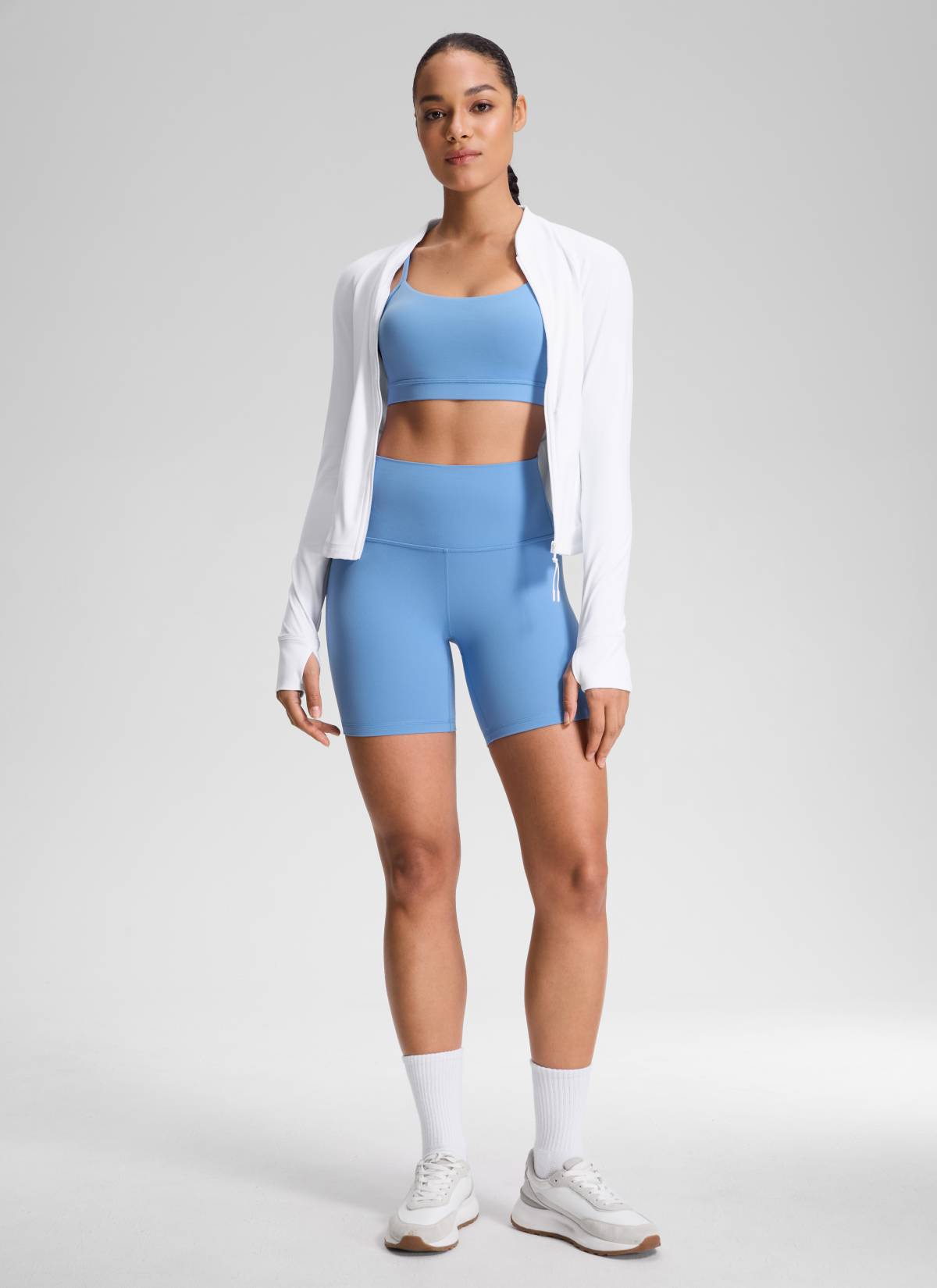 CRZ YOGA Damen Butterluxe Radlerhose Shorts-15CM Party Blau @model_info:Fiona