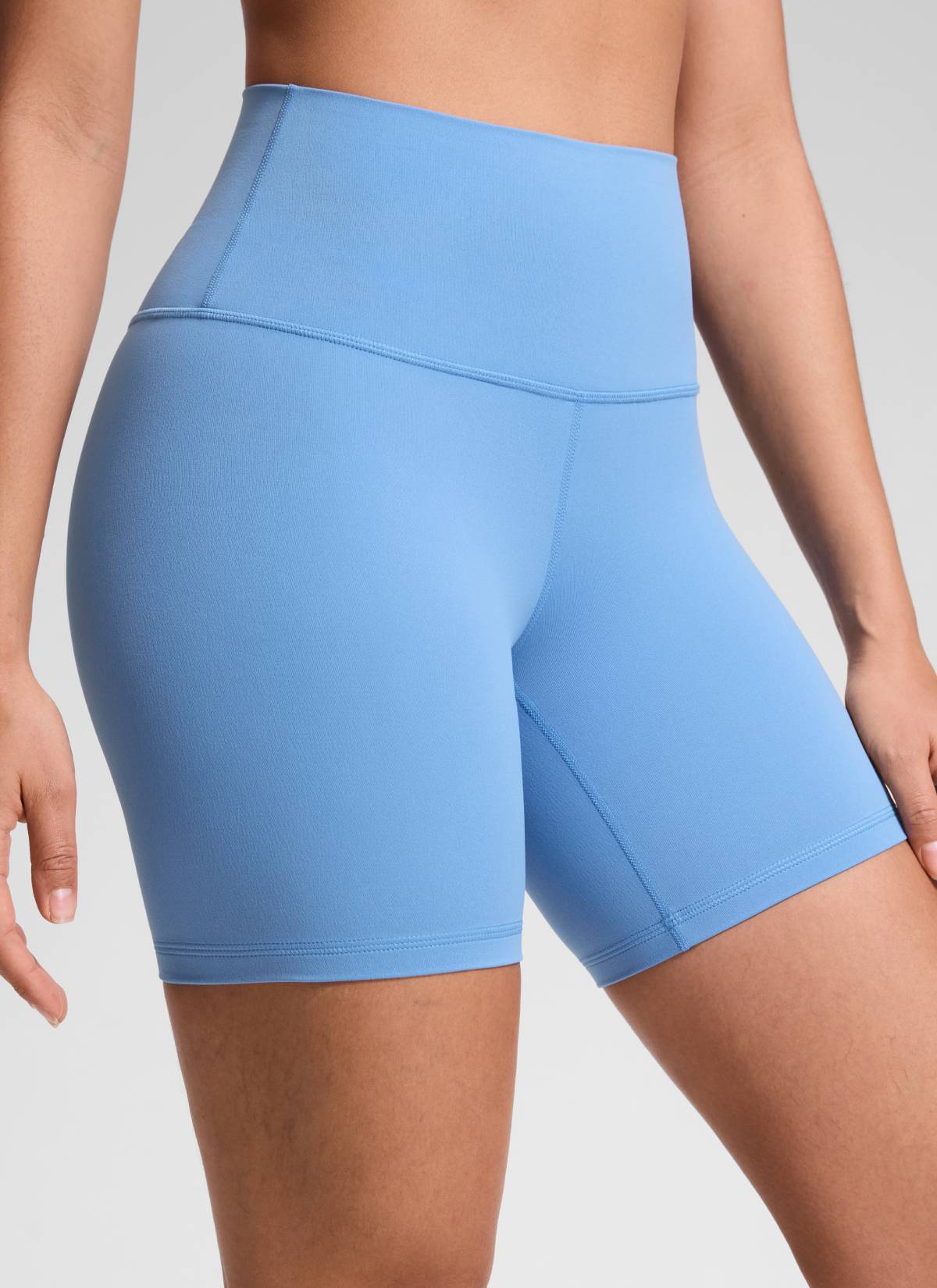 CRZ YOGA Damen Butterluxe Radlerhose Shorts-15CM Party Blau