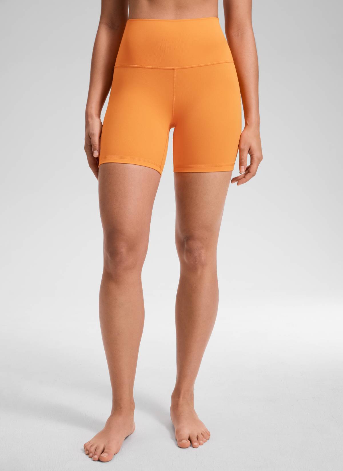 CRZ YOGA Damen Butterluxe Radlerhose Shorts-15CM Tiger Orange @model_info:Fiona