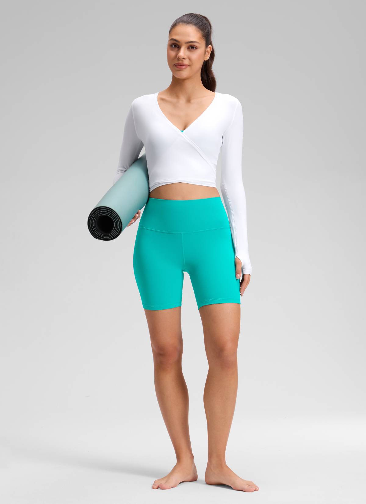 CRZ YOGA Damen Butterluxe Radlerhose Shorts-15CM Tropen Krickente