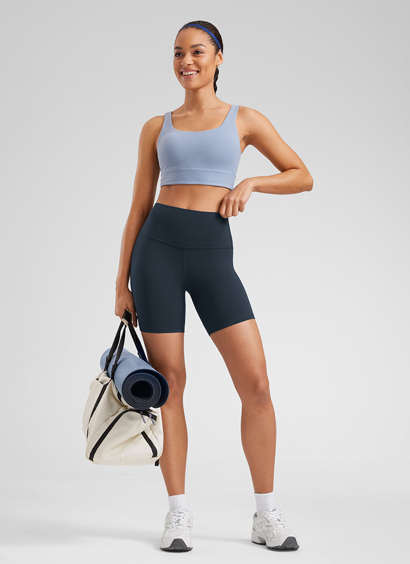 CRZ YOGA Damen Butterluxe Radlerhose Shorts-15CM Echte Marine