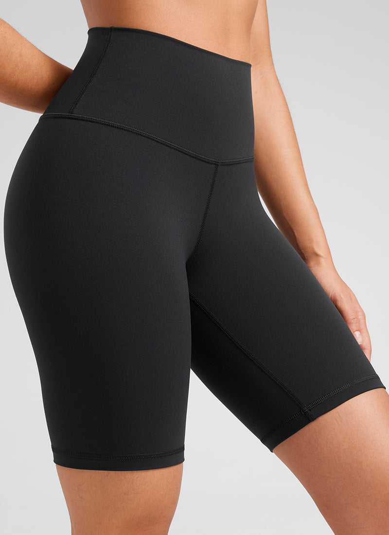 CRZ YOGA Damen Butterluxe Radlerhose Kurze Sporthose - 20cm Schwarz