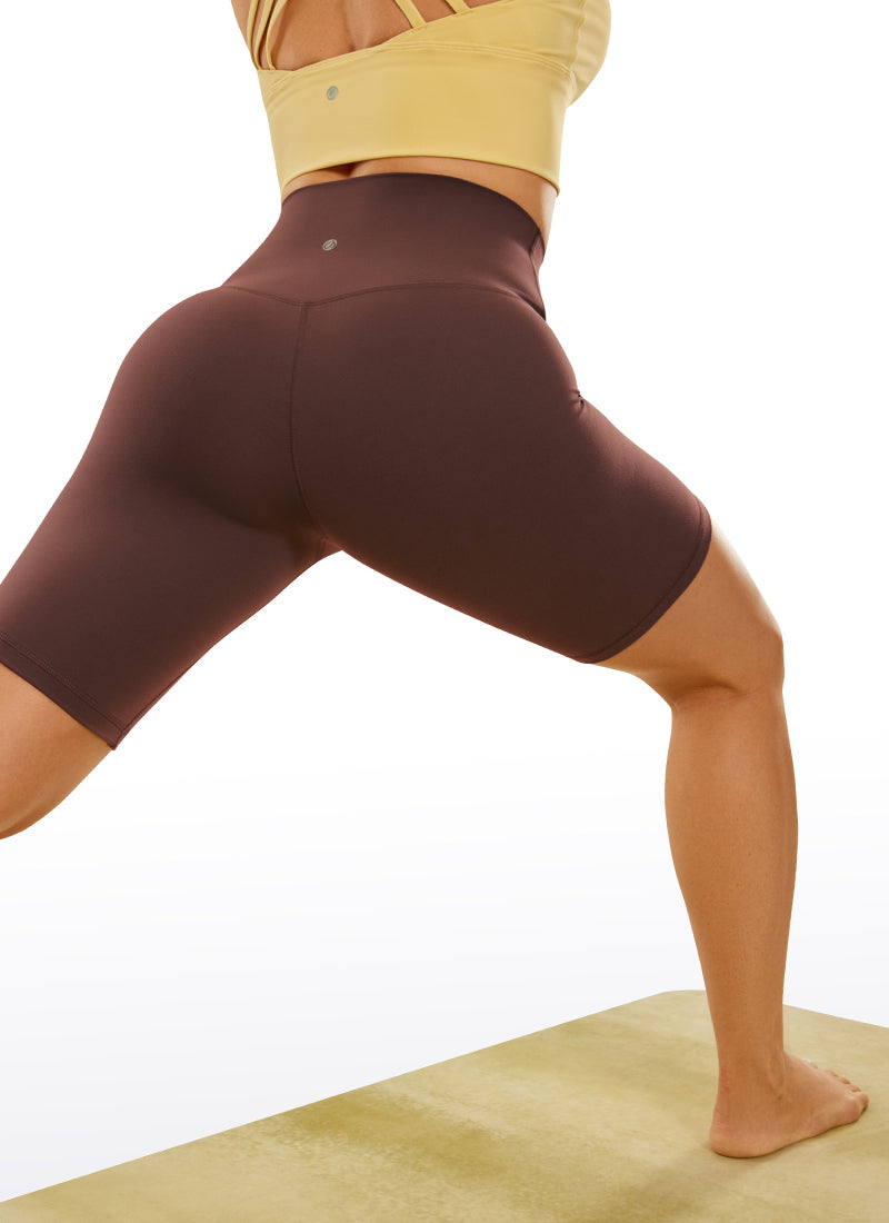 CRZ YOGA Damen Butterluxe Radlerhose Kurze Sporthose - 20cm Taupe