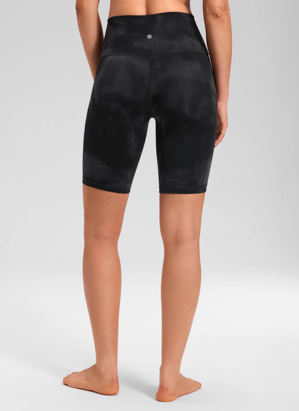 CRZ YOGA Damen Butterluxe Radlerhose Kurze Sporthose - 20cm Schwarze Tie-Dye-Blumen