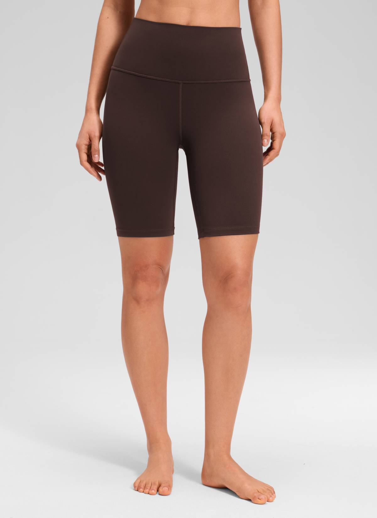 CRZ YOGA Damen Butterluxe Radlerhose Kurze Sporthose - 20cm Heißes Fudge-Brown